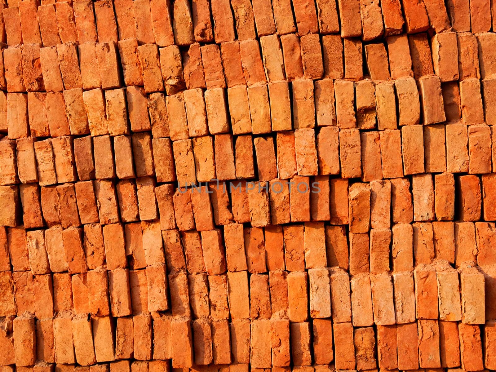 Brick stack, construction material background