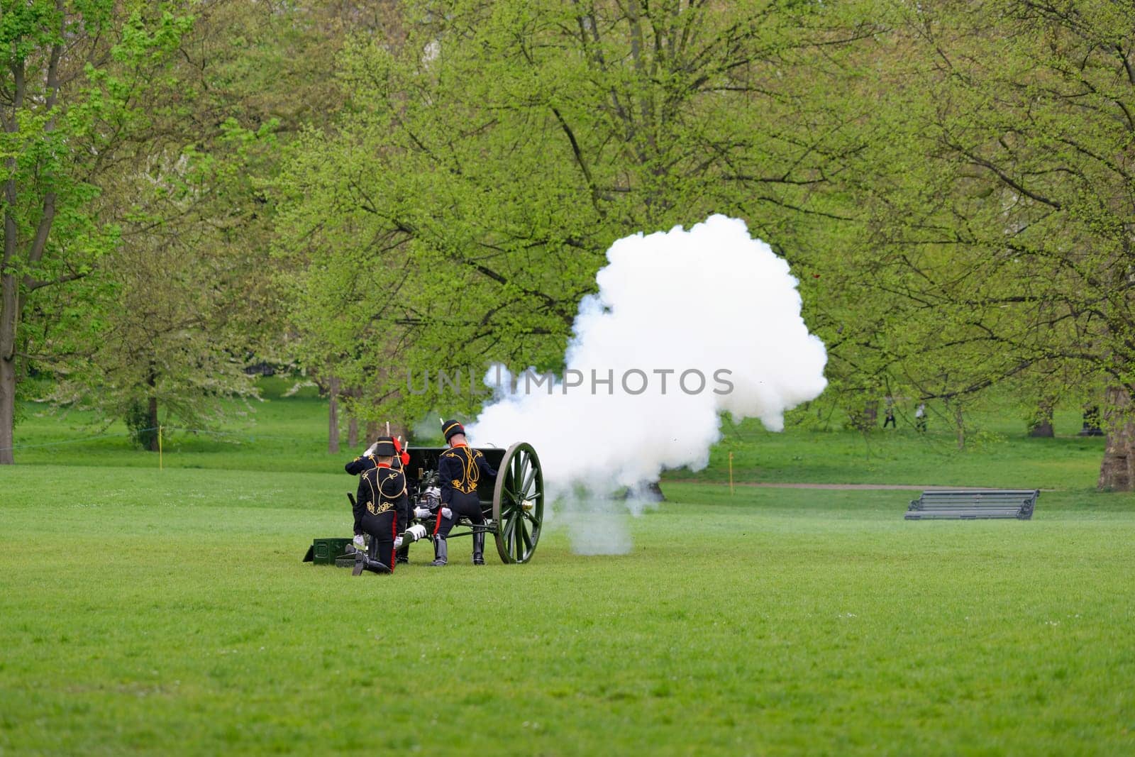 London, UK. May 8th, 2013. The King's Troop in Green Park are ready to fire gun salutes for the State Opening of Parliament.