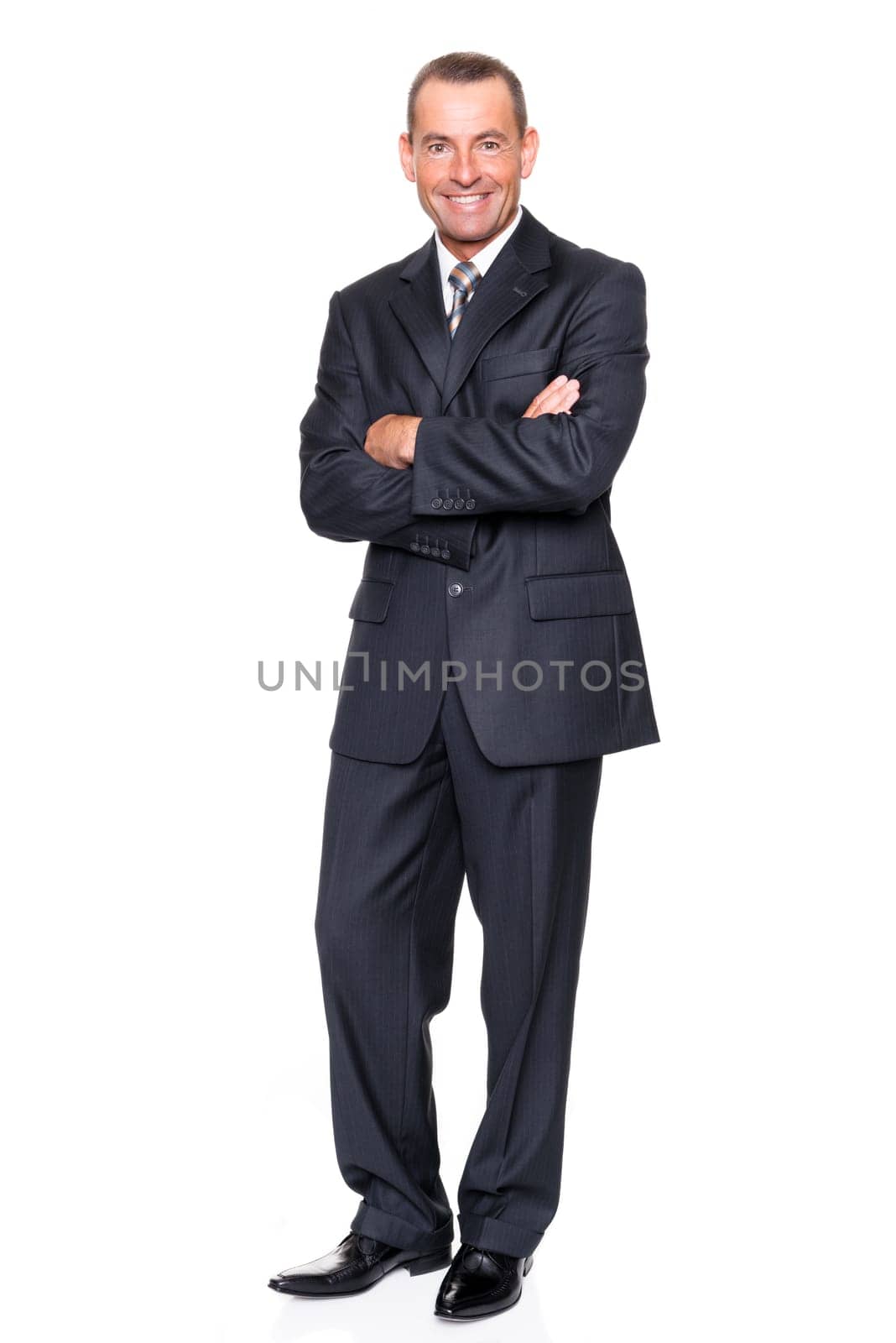 Successful businessman with a white background