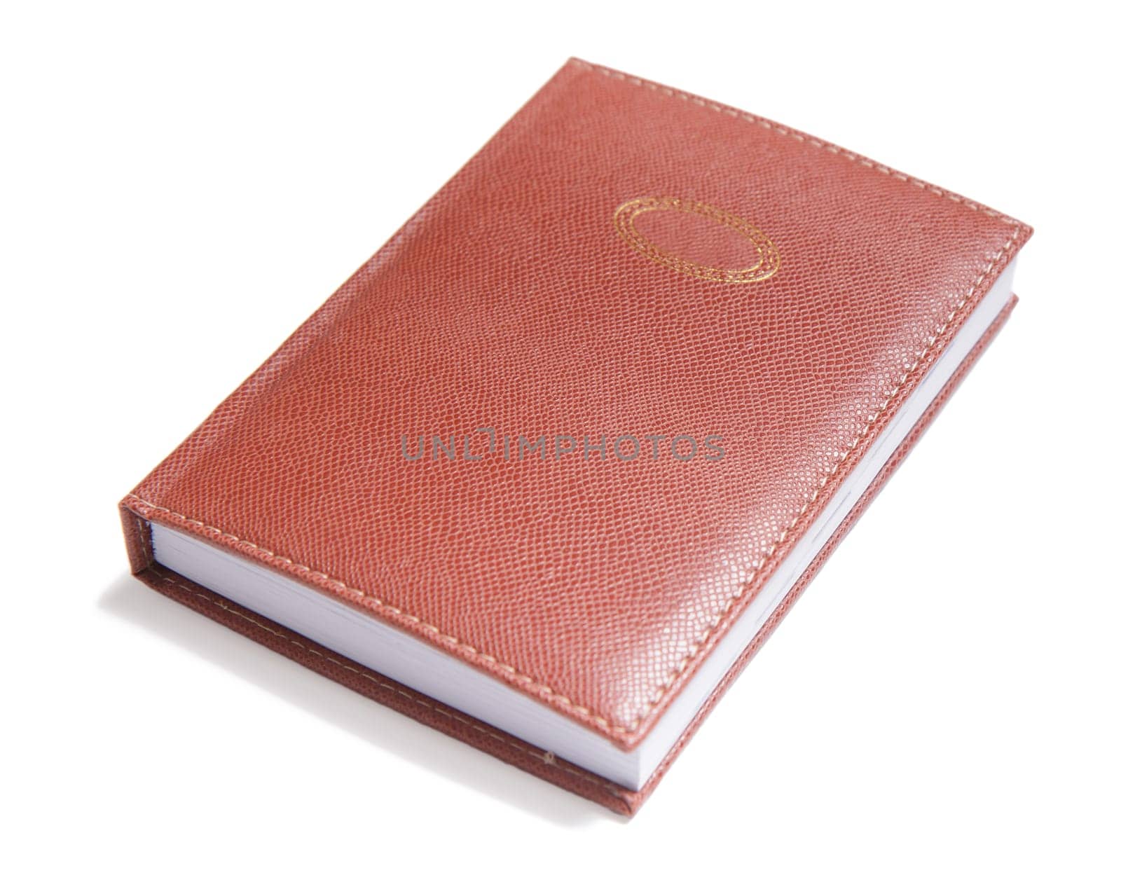 book in leather cover on a white background