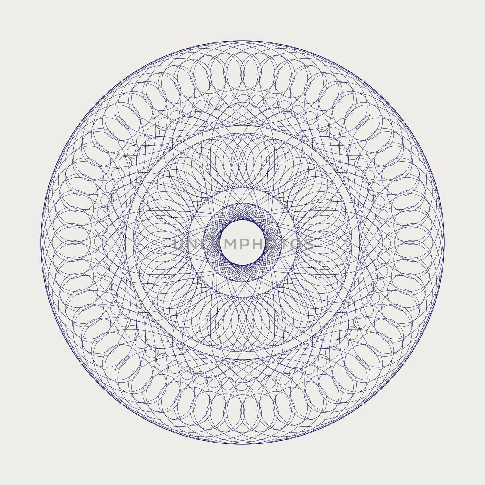 Decorative round lace ornament over white