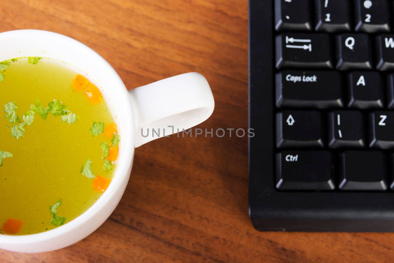 hot soup cup at work.