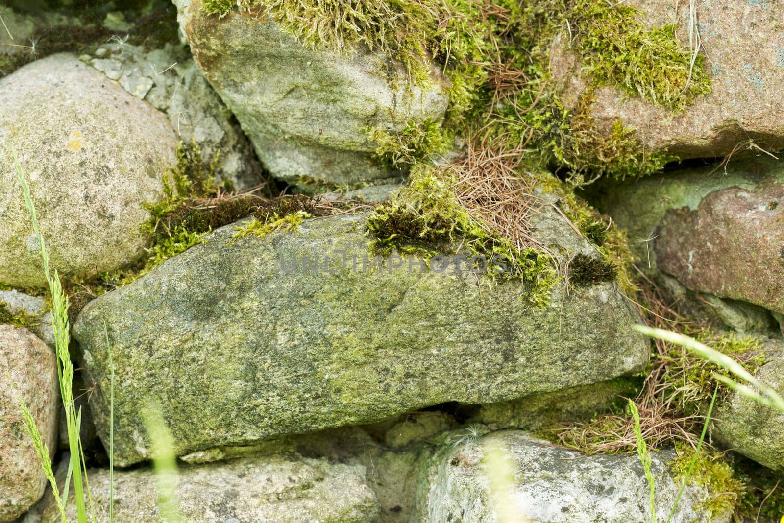 old stone wall close up.