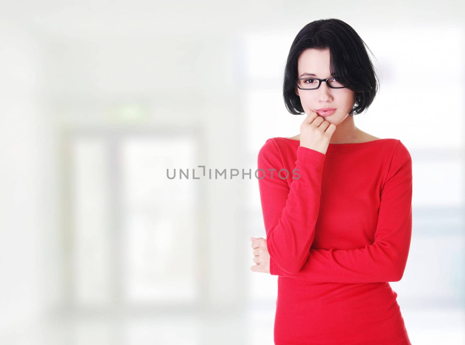 thoughtful young woman with a problem