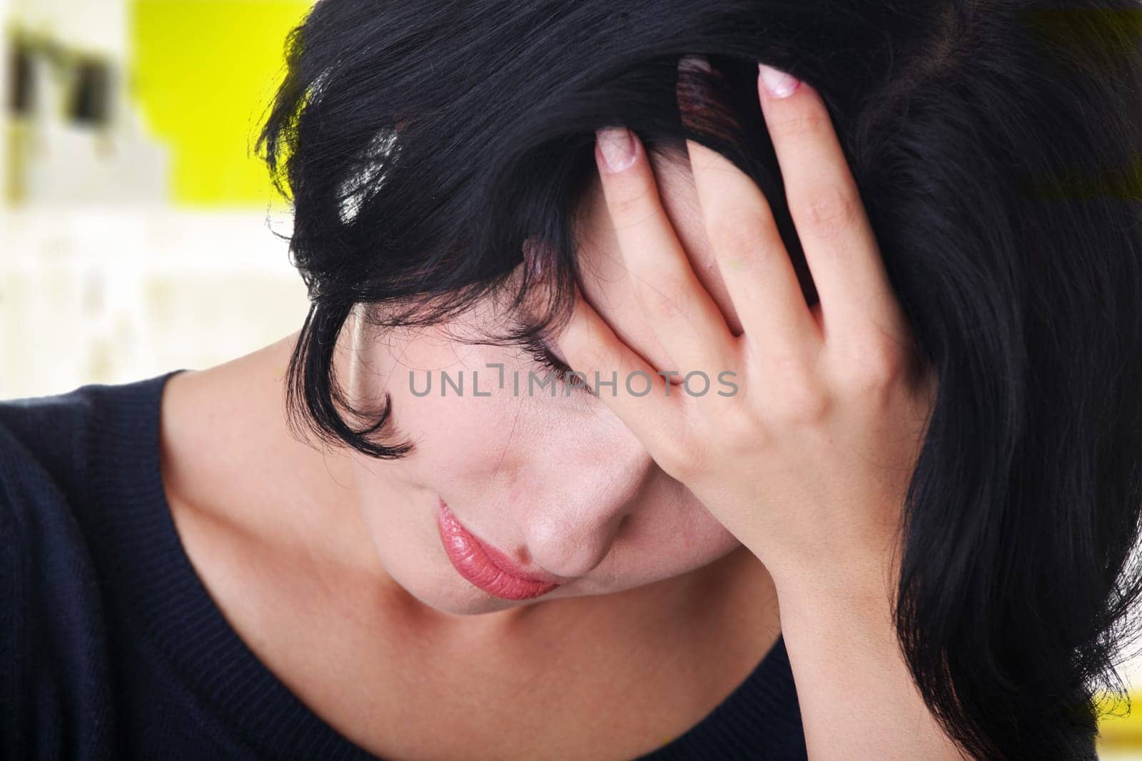 young sad woman,have big problem or depression