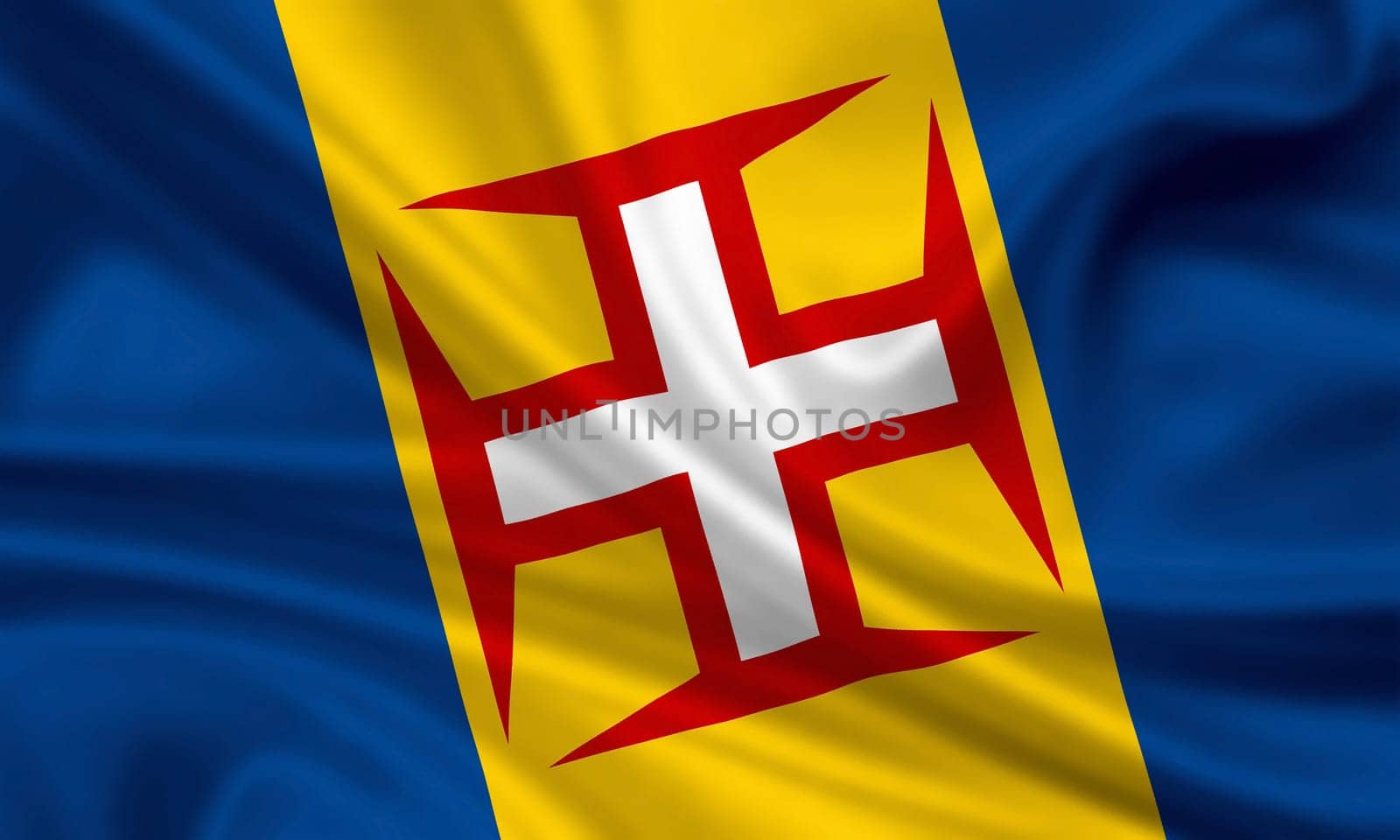 waving flag of madeira
