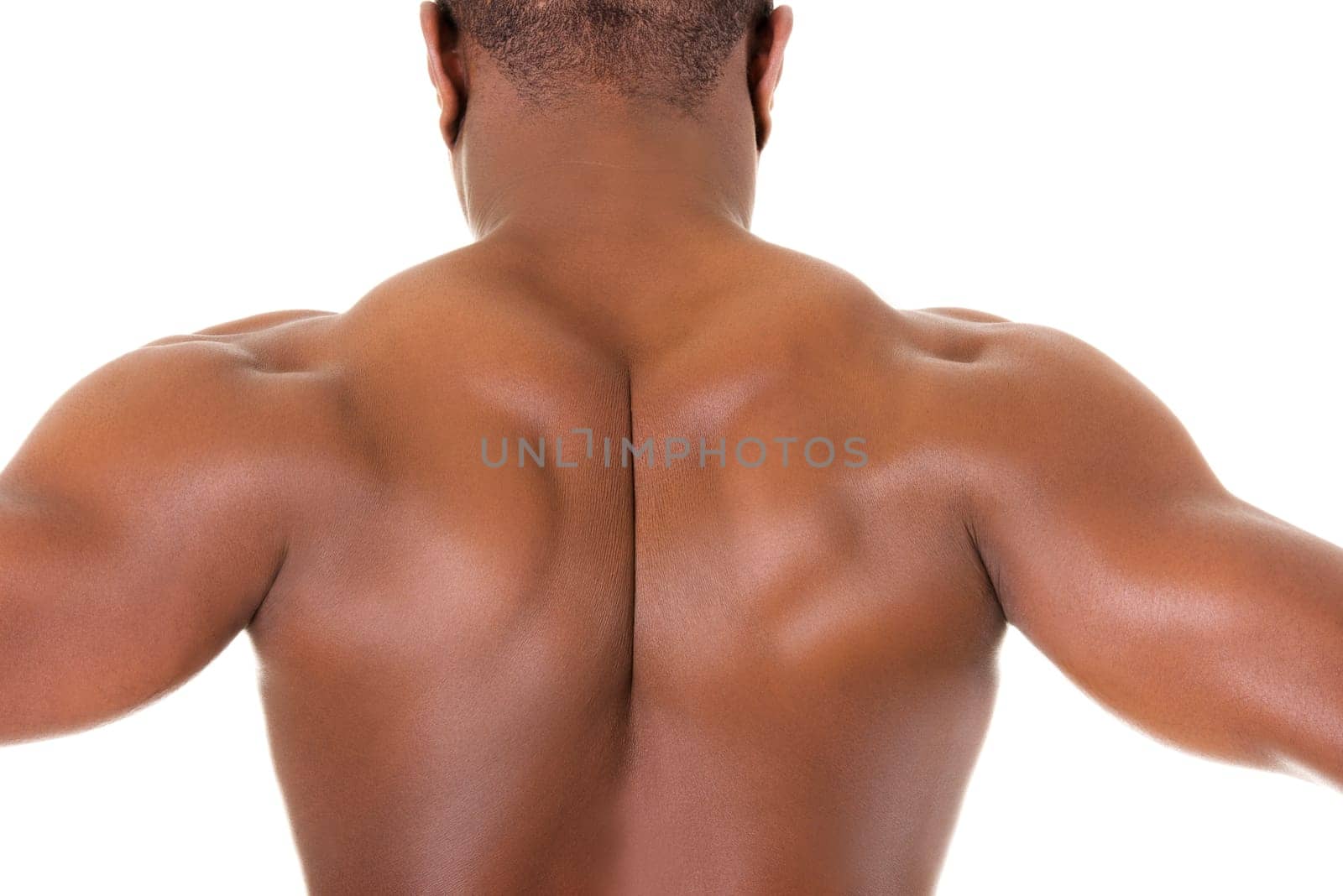 Muscular body, isolated on white