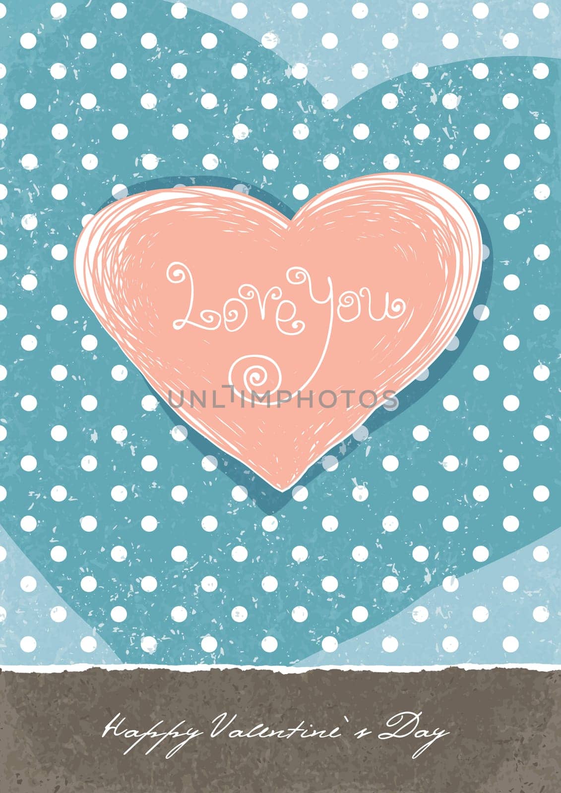 Valentines retro cute background. A4 format, vector, EPS10.