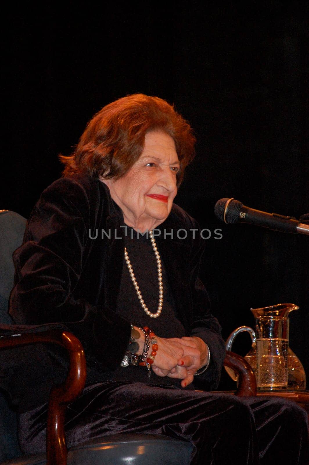 ANN ARBOR, MICHIGAN - NOVEMBER 23- Journalist Helen Thomas listens to a question during her November 23, 2009 visit to promote her book "Listen Up, Mr. President"""