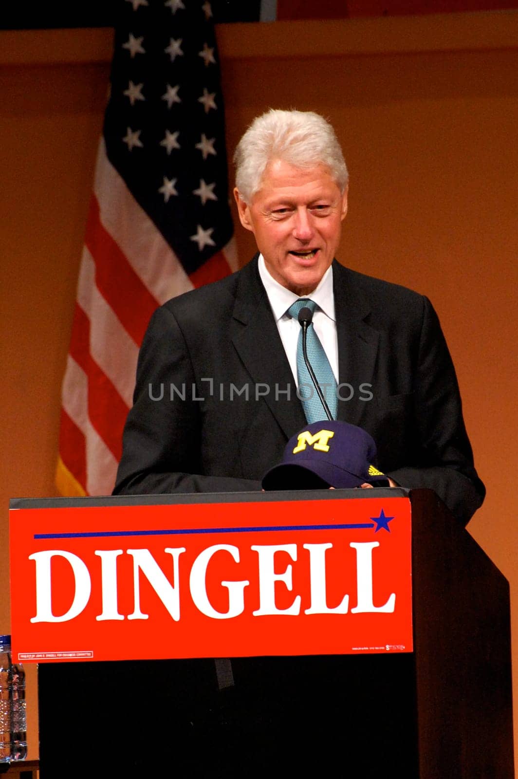 ANN ARBOR, MI - OCTOBER 24: Former President Bill Clinton speaks in support of Congressman John Dingell of Michigan at a "bring out the vote"" rally in Ann Arbor, MI October 24, 2010"