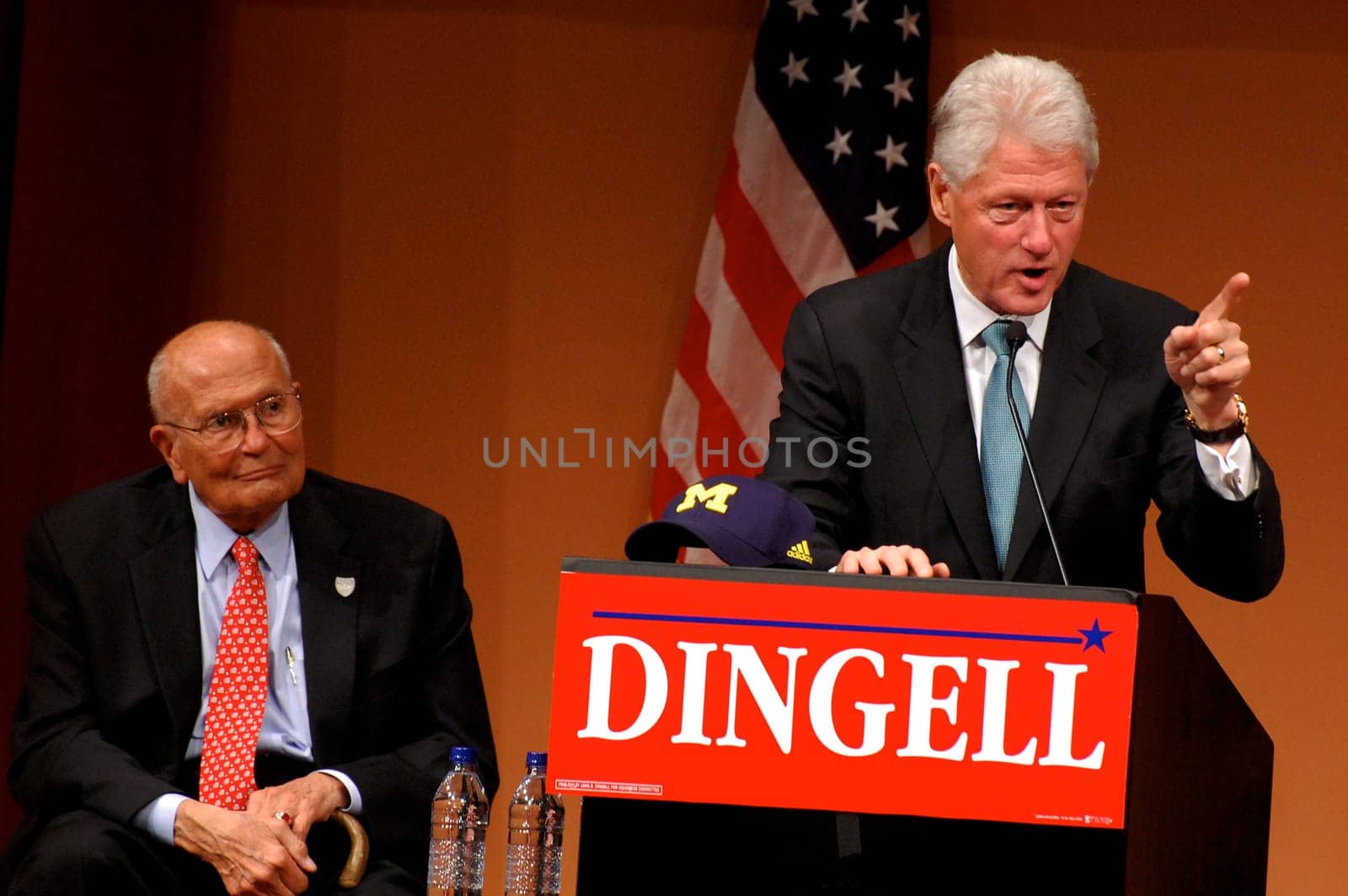 ANN ARBOR, MI - OCTOBER 24: Former President Bill Clinton speaks in support of Congressman John Dingell of Michigan at a "bring out the vote"" rally in Ann Arbor, MI October 24, 2010"
