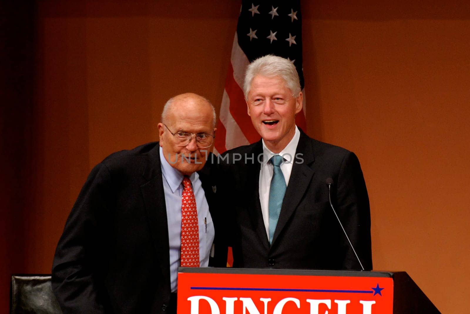 ANN ARBOR, MI - OCTOBER 24: Former President Bill Clinton and Congressman John Dingell of Michigan at a "bring out the vote"" rally in Ann Arbor, MI October 24, 2010"