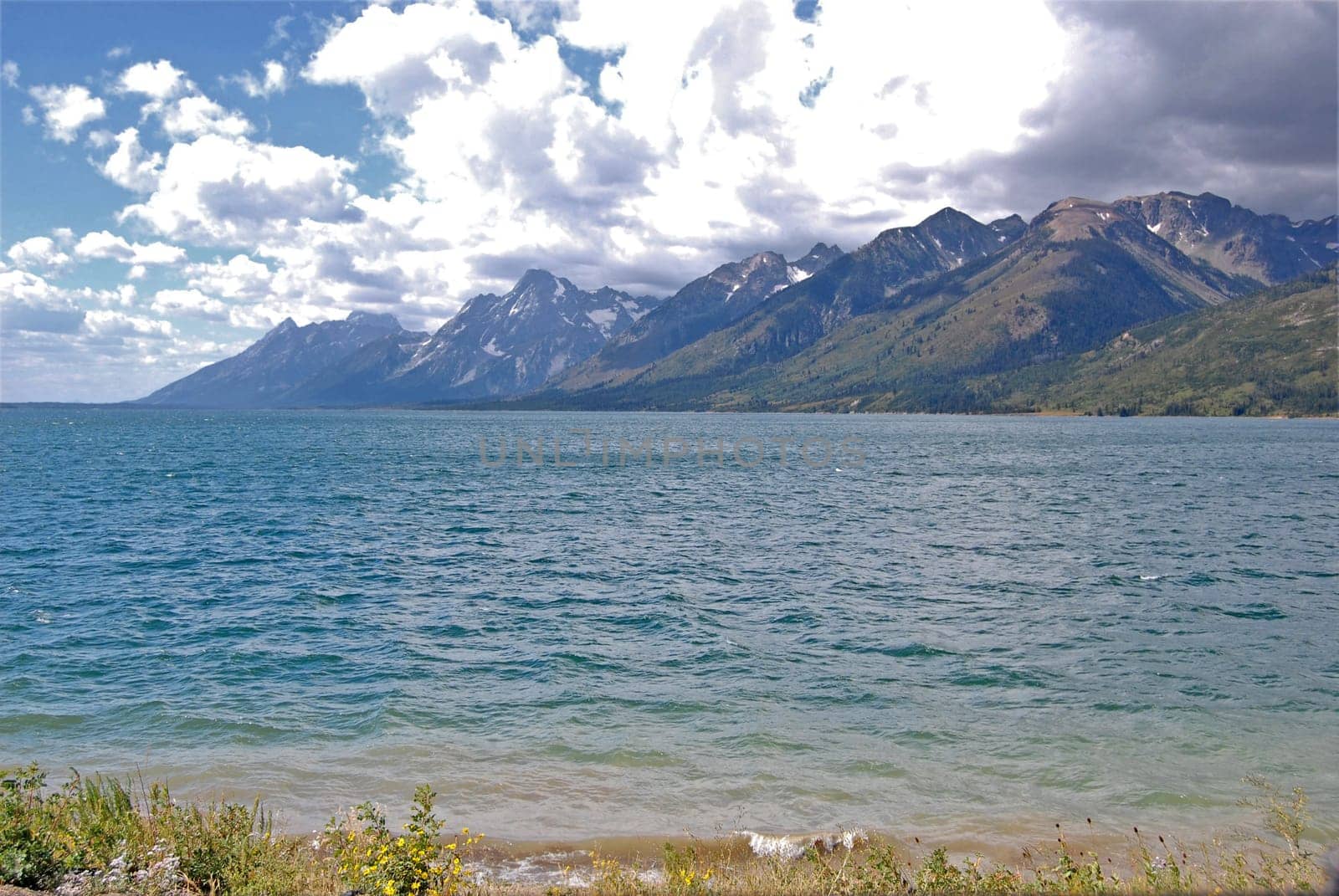 Grand Teton Jenny Lake with mountain range in the back