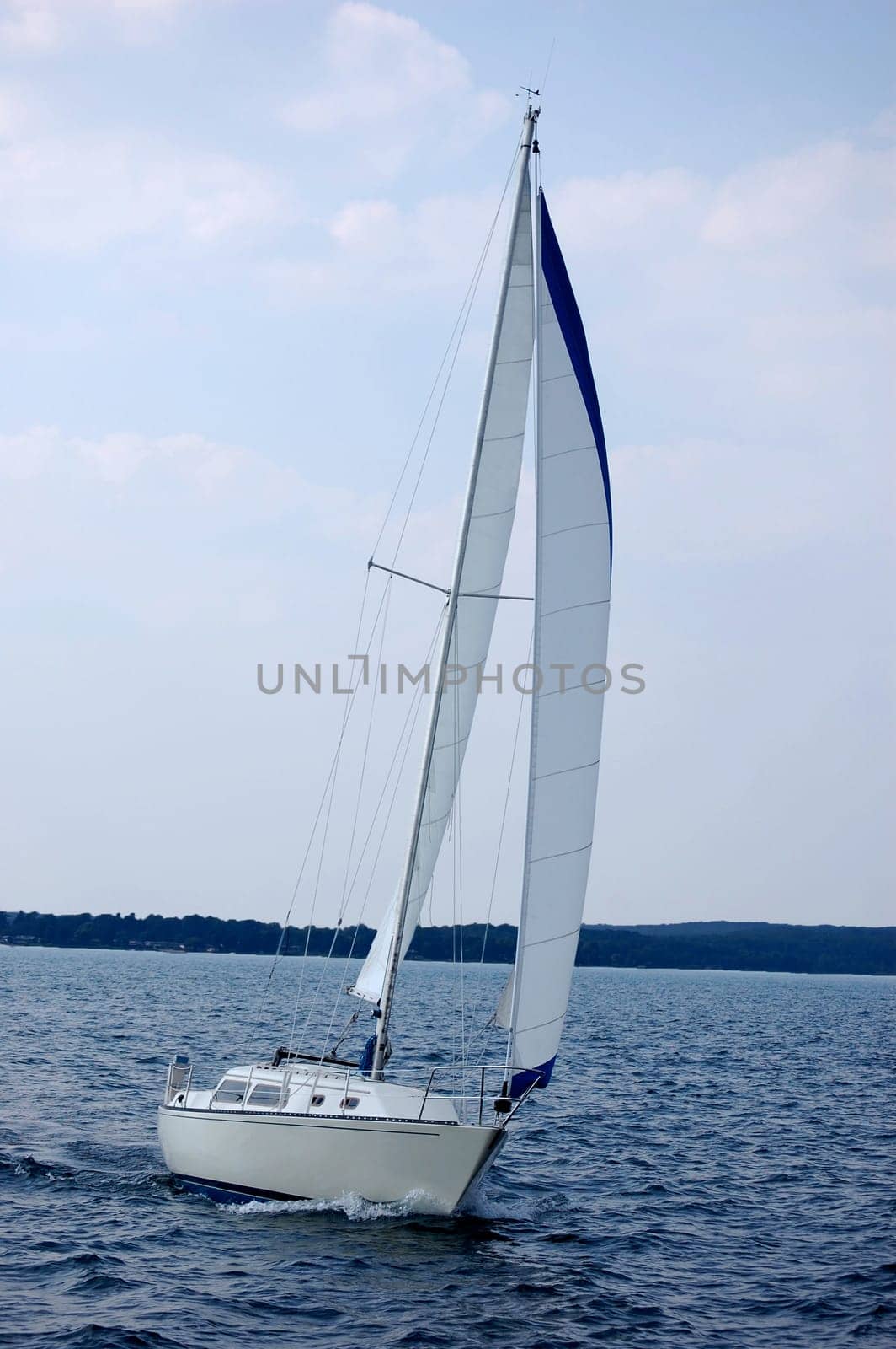sailboat on bay - tilted
