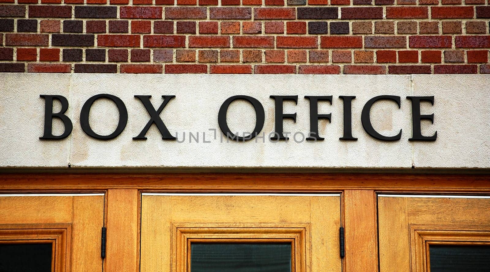 Theater box office, close up on words