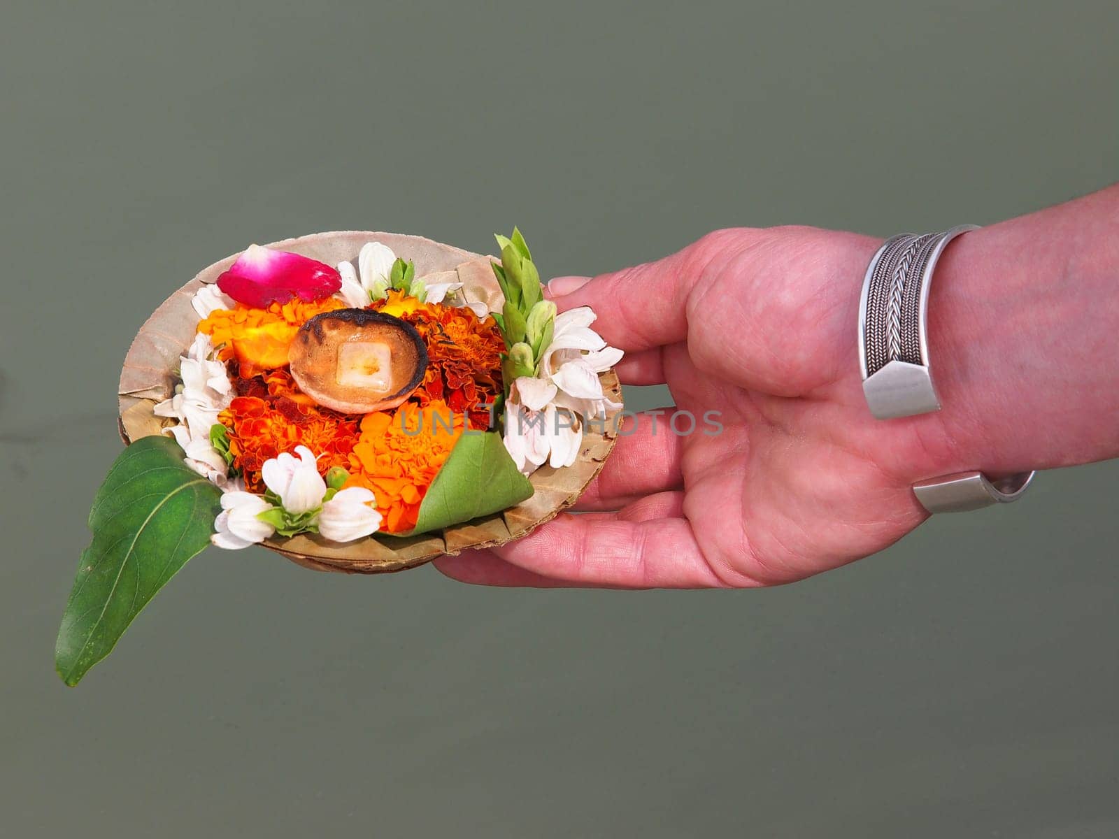 flower arangment on the ganges river