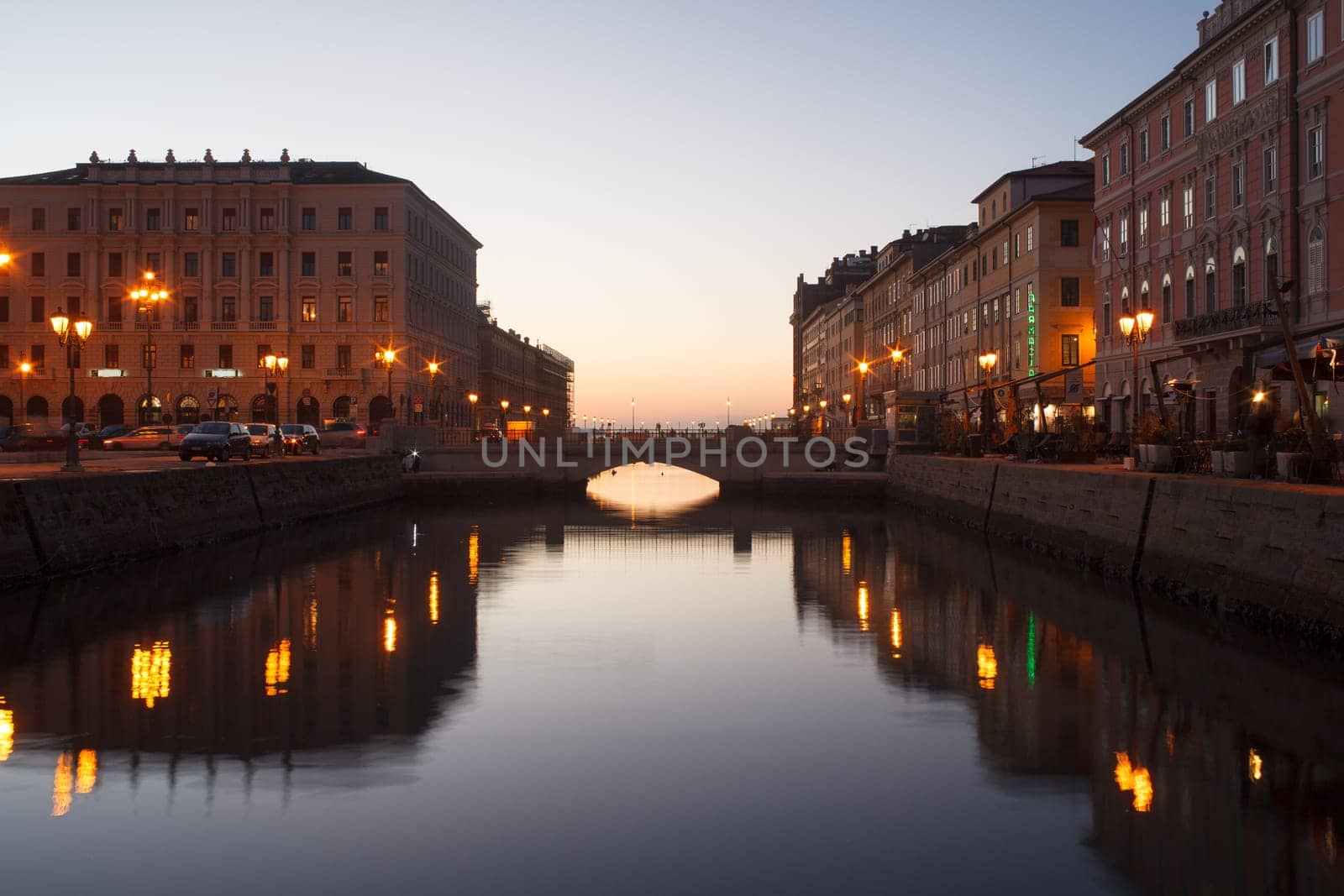 View of Canal Grande in Trieste, Italy