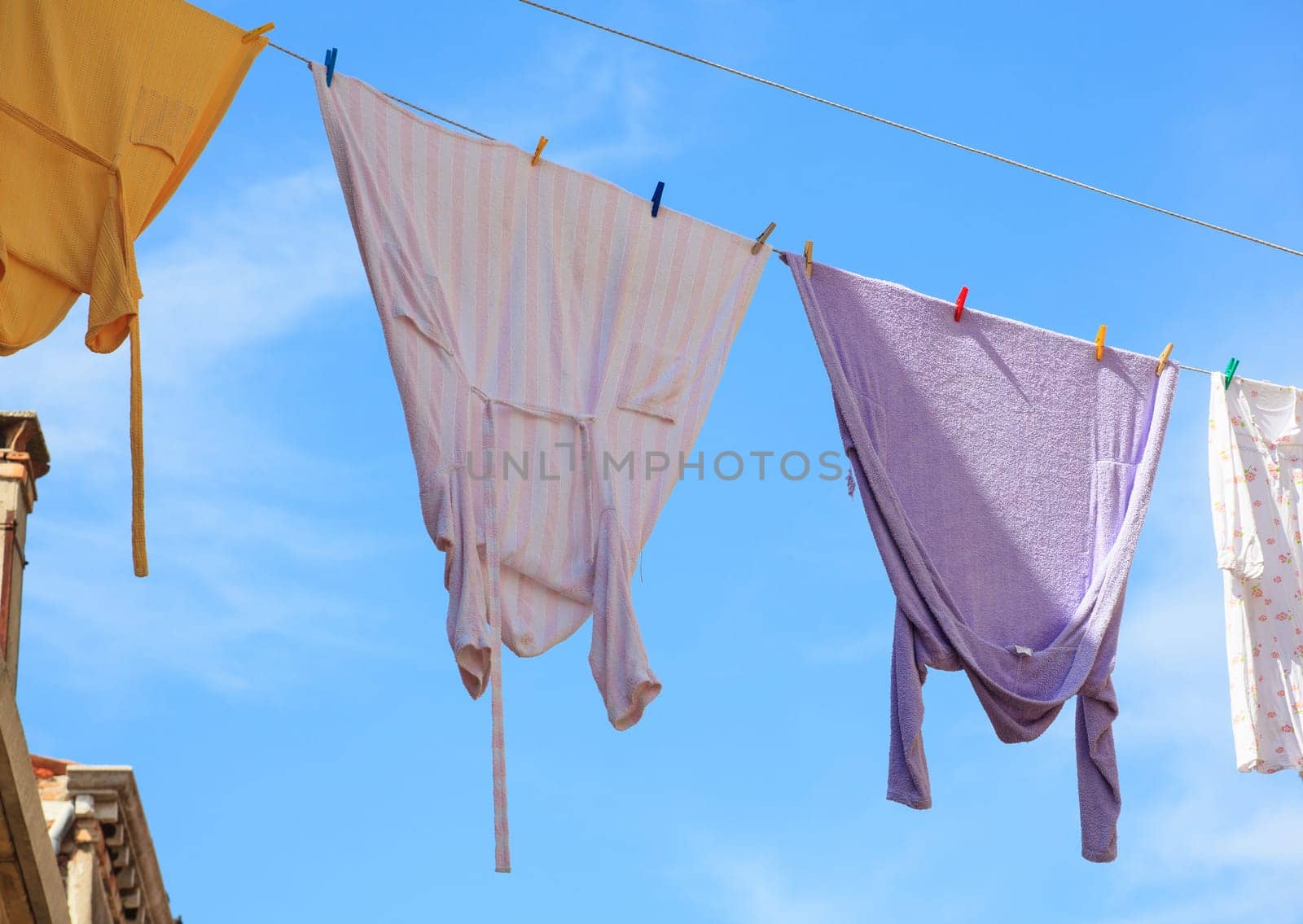 Clothes hanging to dry on a clothes-line