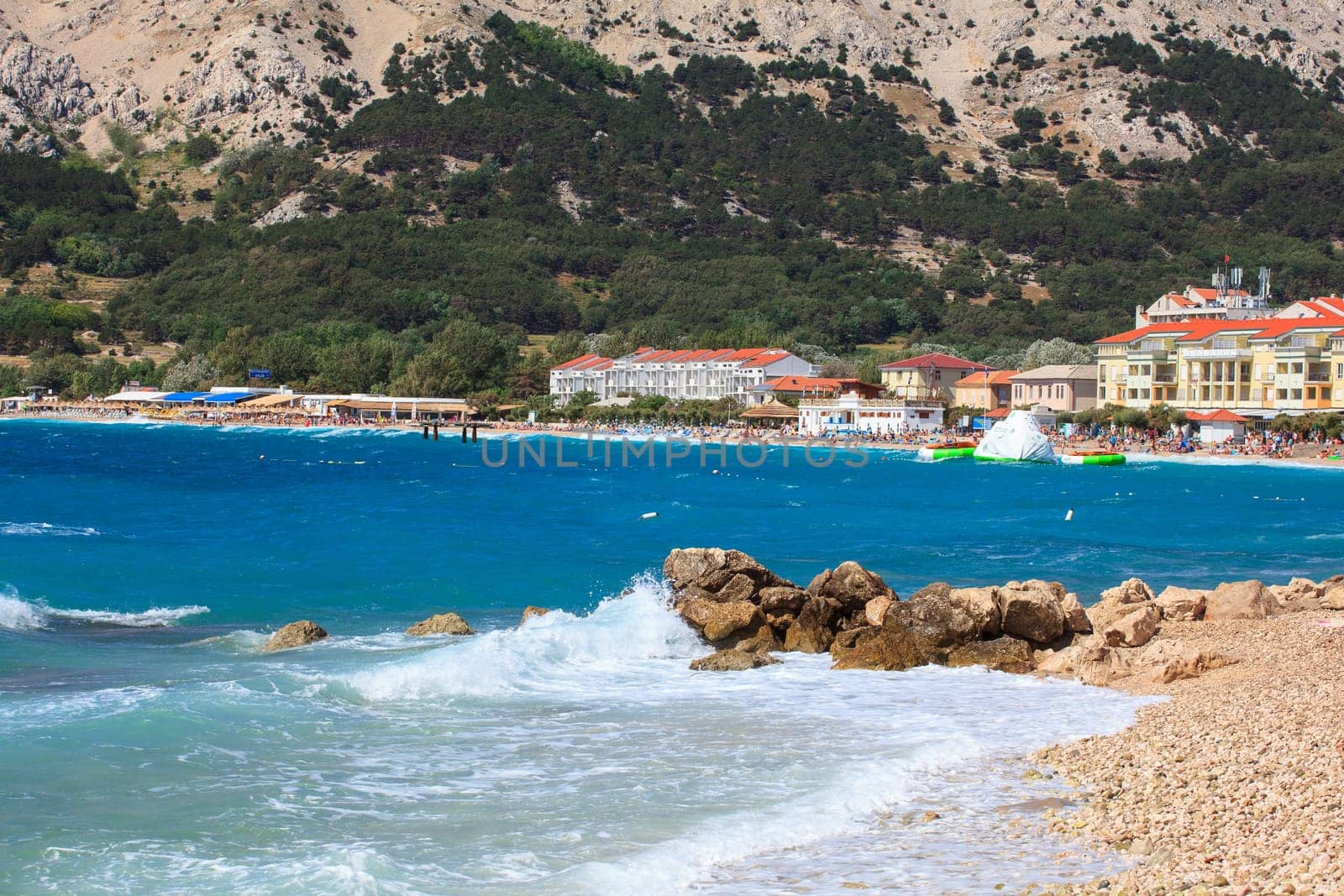 View of Baska, Krk island in Dalmatia - Croatia