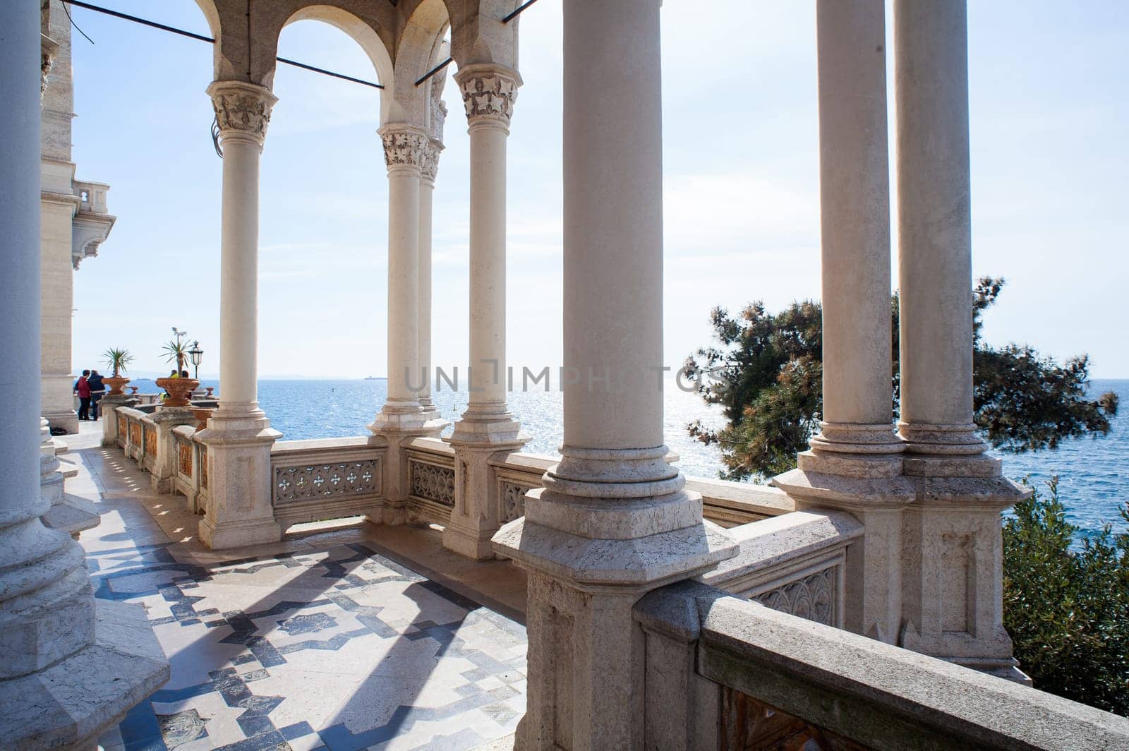 Columns of the patio, Miramare castle, Trieste - Italy