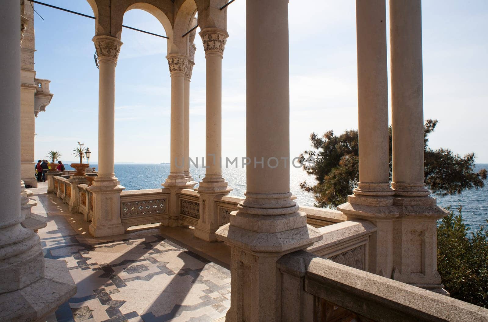 Columns of the patio, Miramare castle, Trieste - Italy