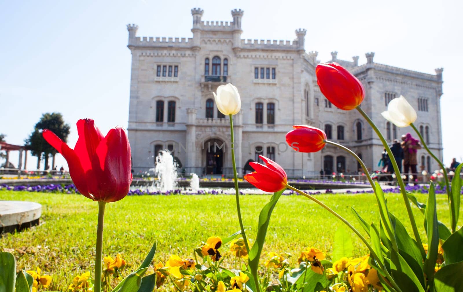 View of Miramare castle, Trieste - Italy.
