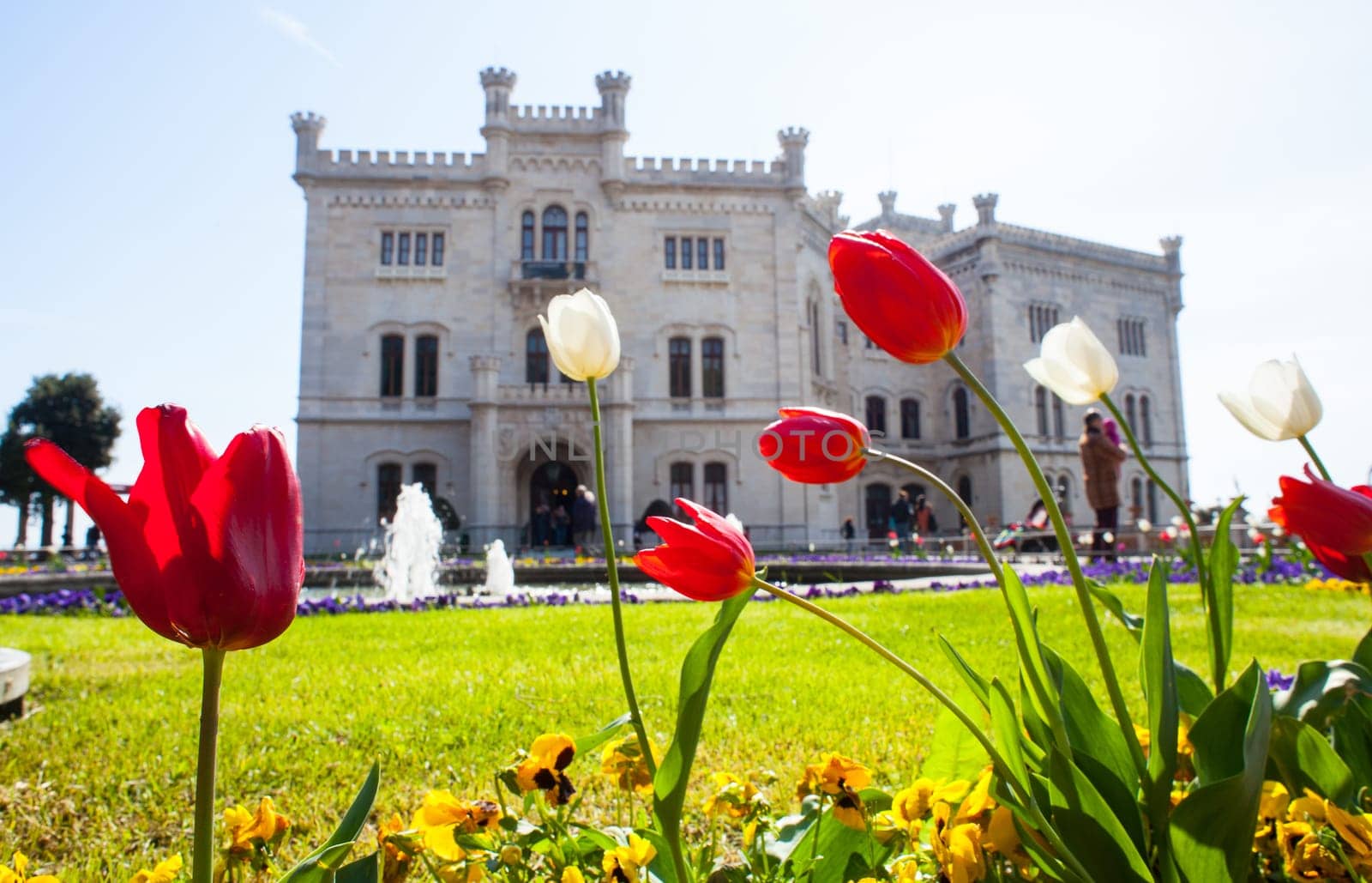 View of Miramare castle, Trieste - Italy.