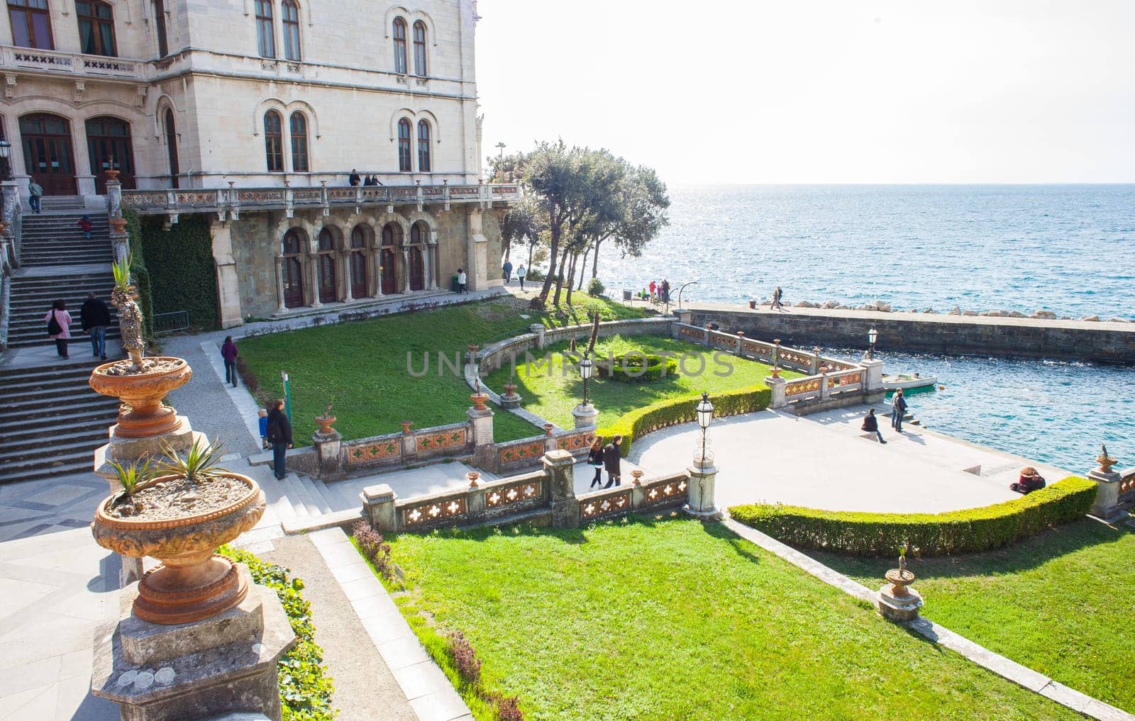 View of the Park, Miramare castle. Trieste - Italy