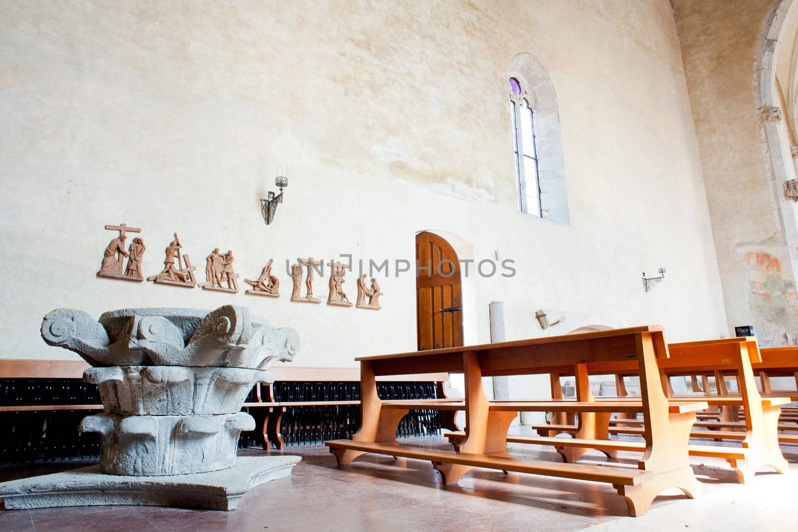 Interior of San Giovanni in Tuba church, San Giovanni di Duino - Italy