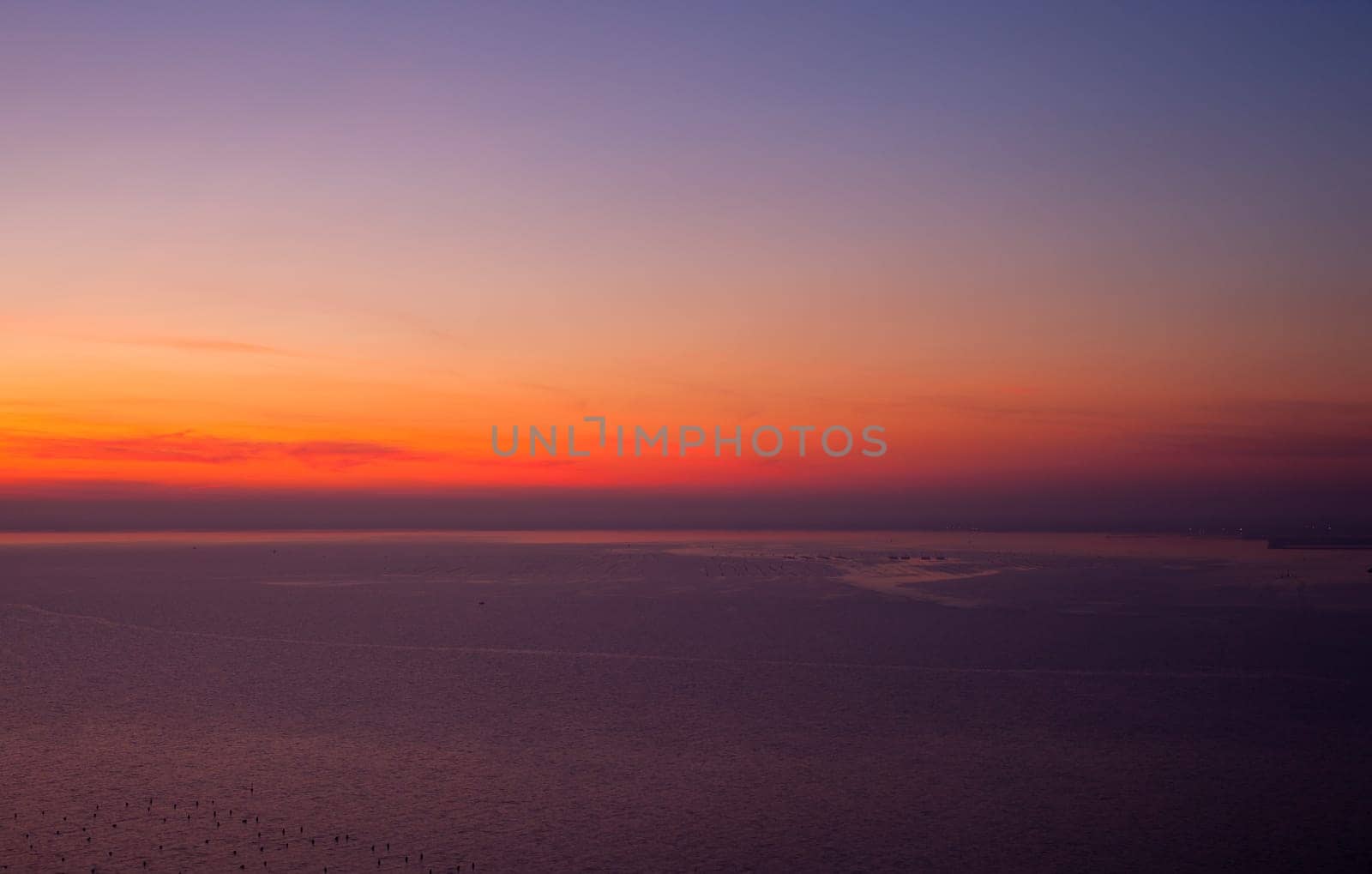 View of sunset in the Trieste sea