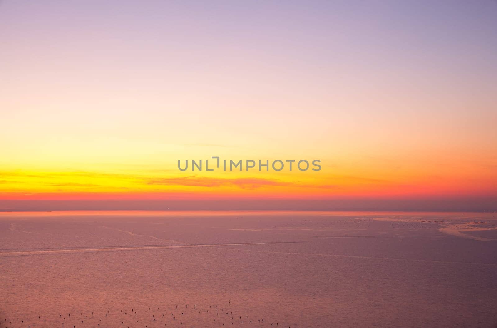 View of sunset in the Trieste sea