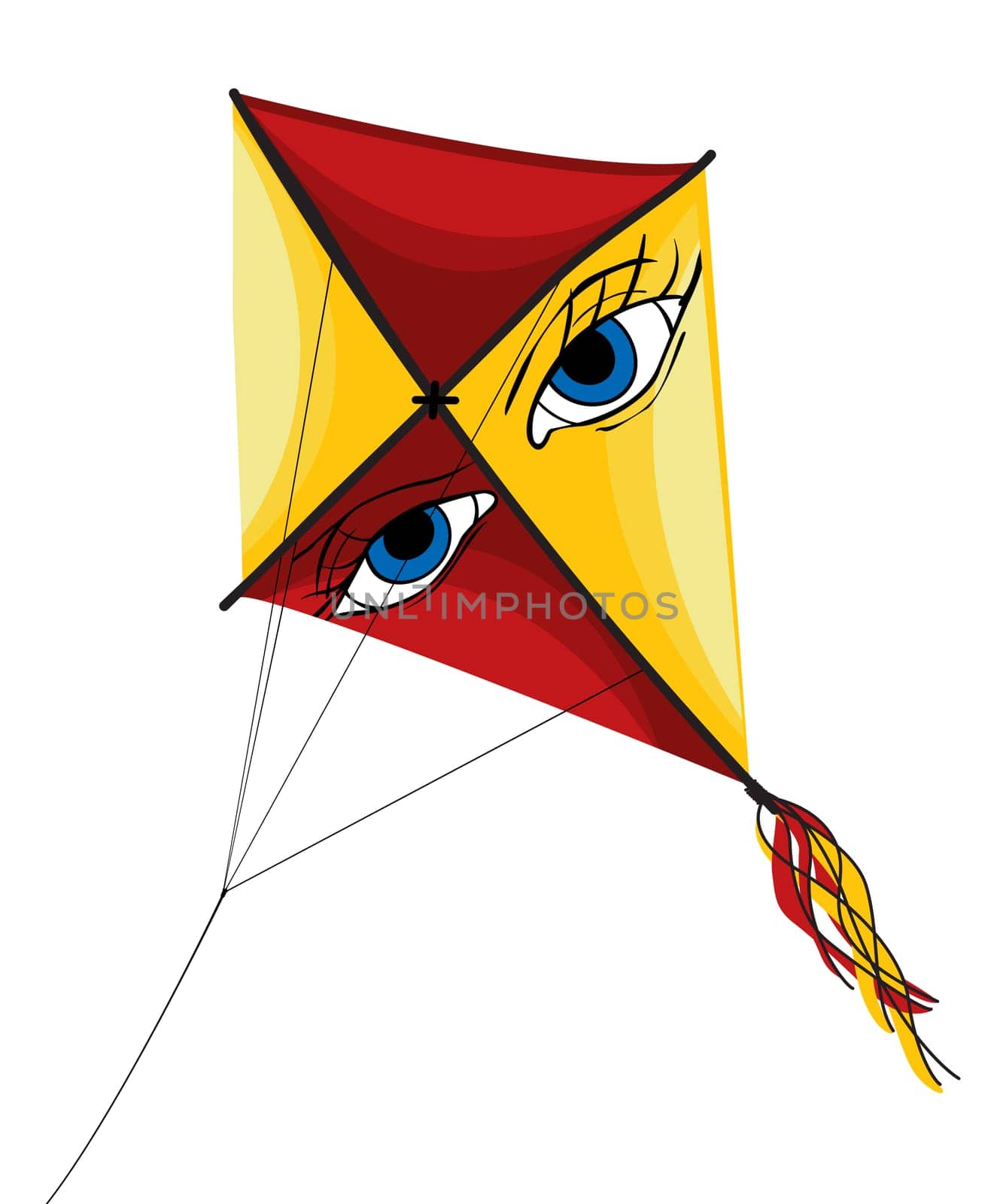 Illustration of isolated kite on white background