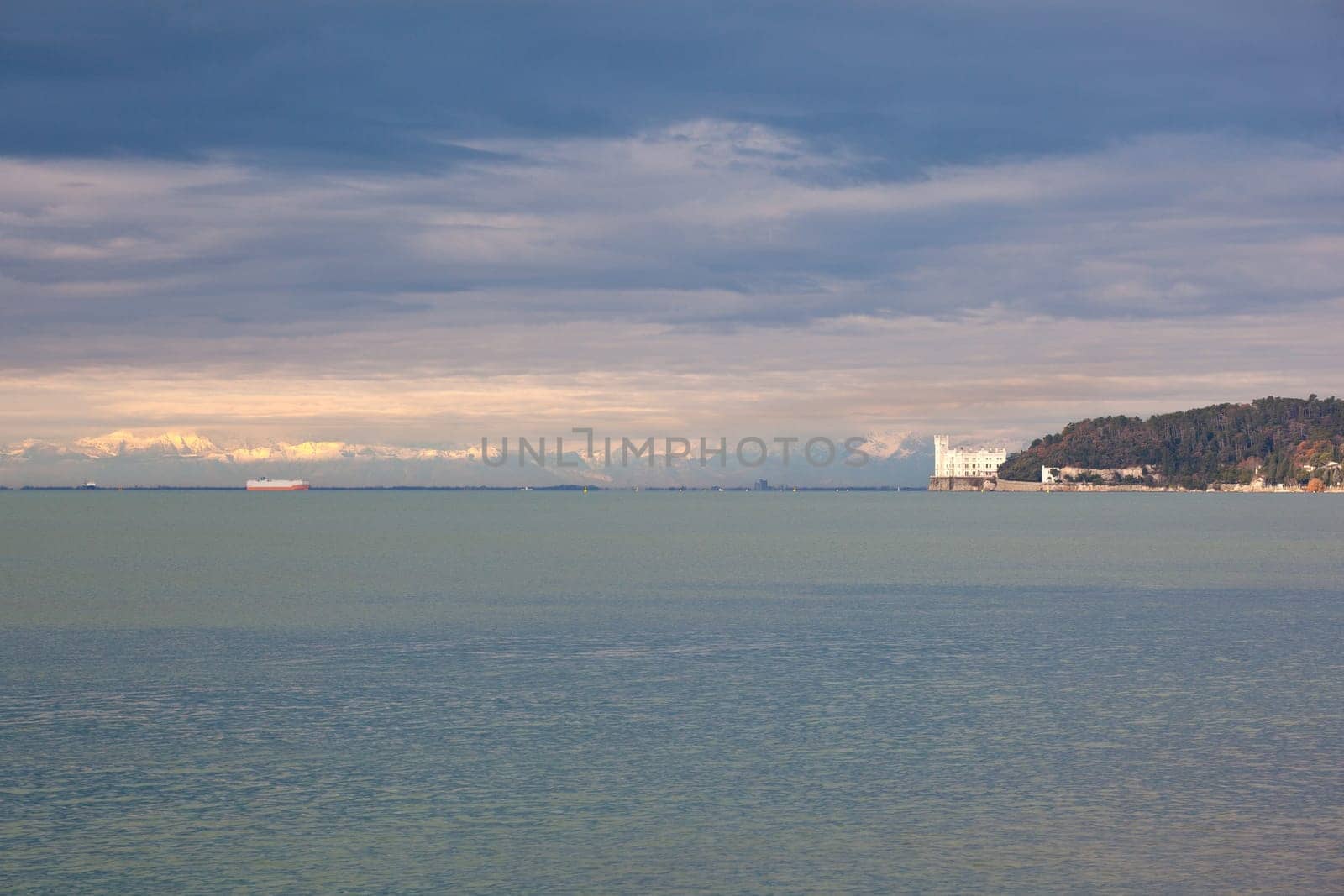 View of famous Miramare castle in Trieste - Italy