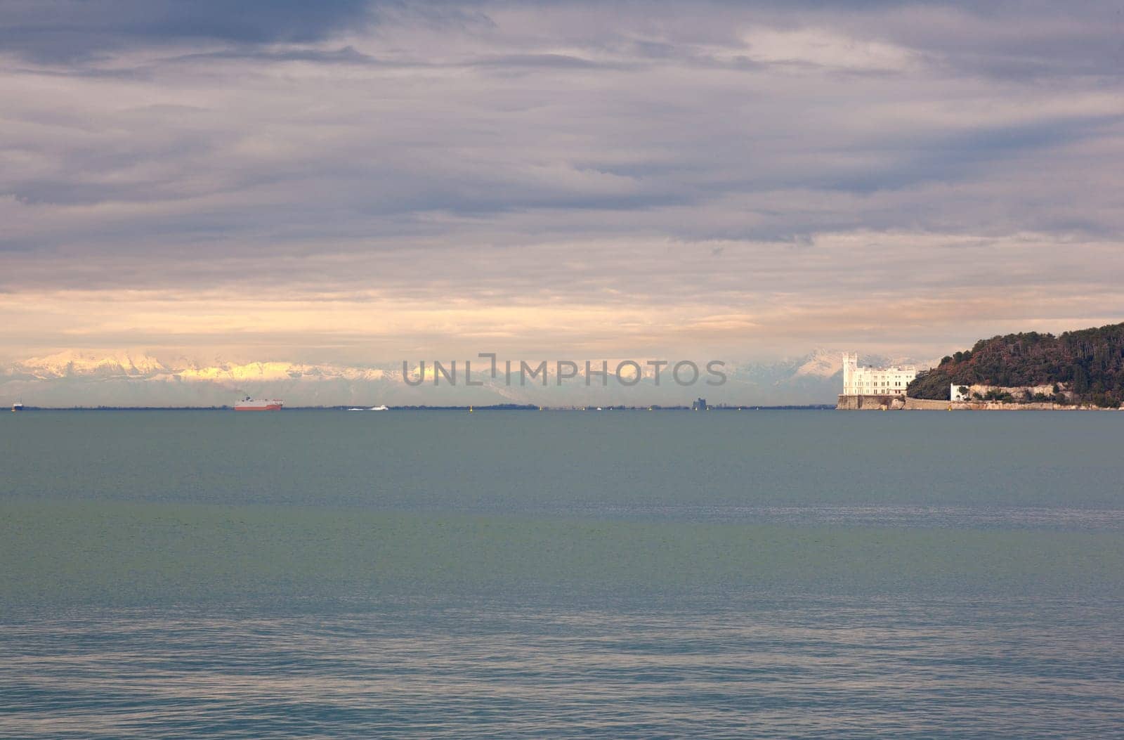 View of famous Miramare castle in Trieste - Italy