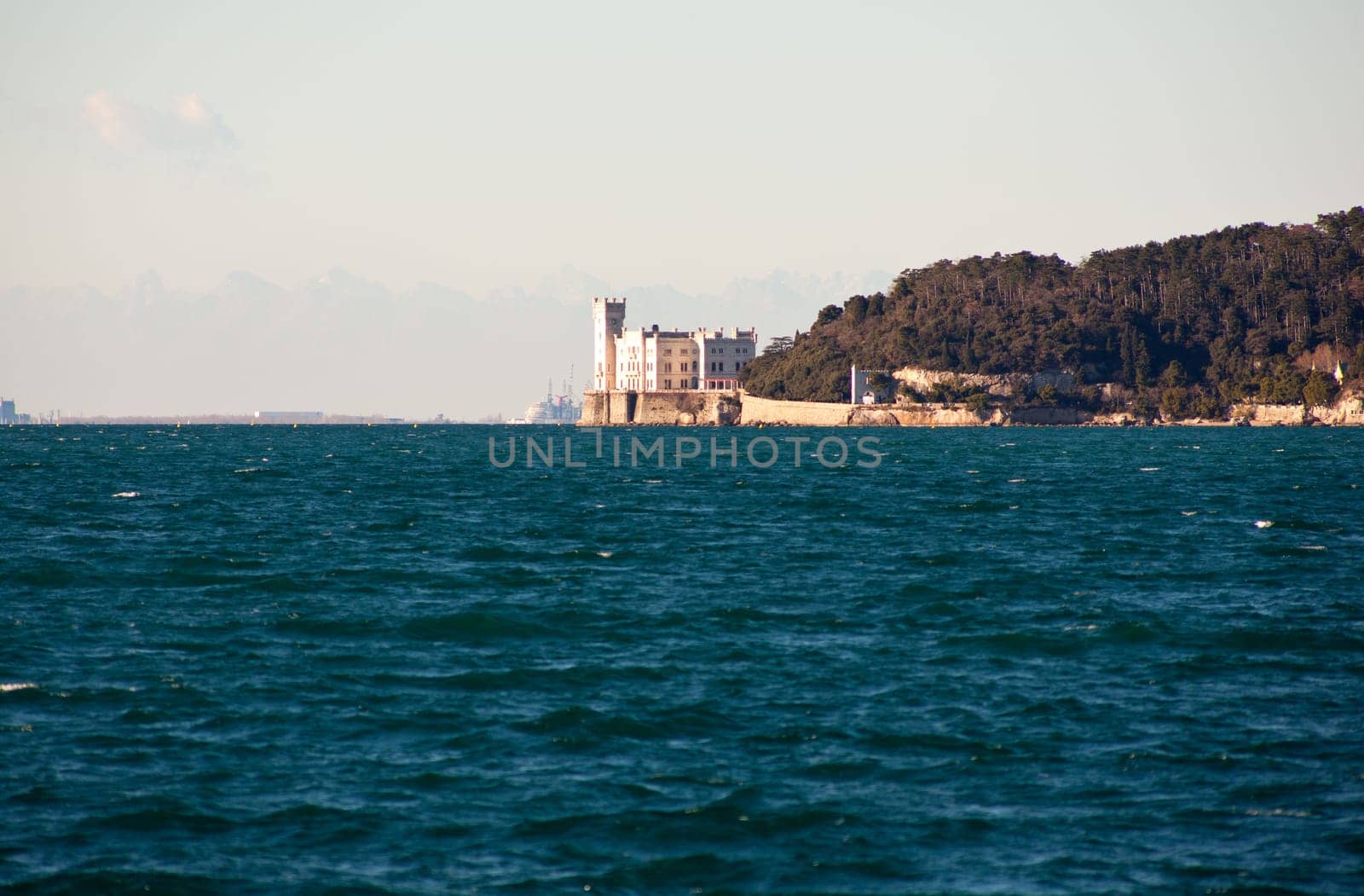 View of famous Miramare castle in Trieste - Italy