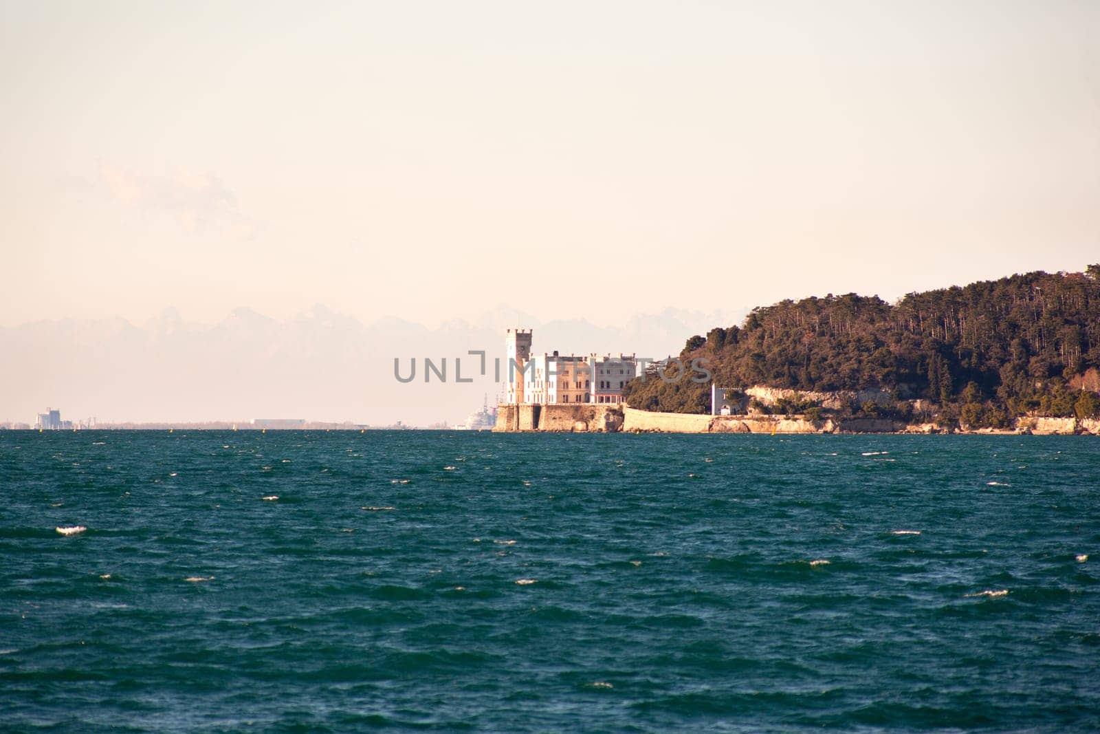 View of famous Miramare castle in Trieste - Italy