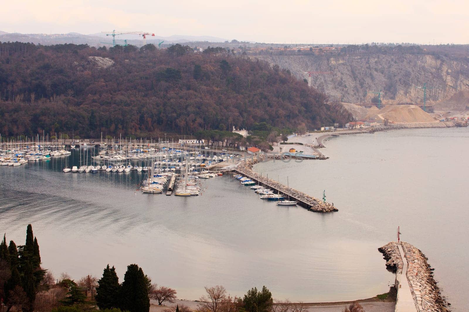 View of Sistiana Pier near Trieste, Italy