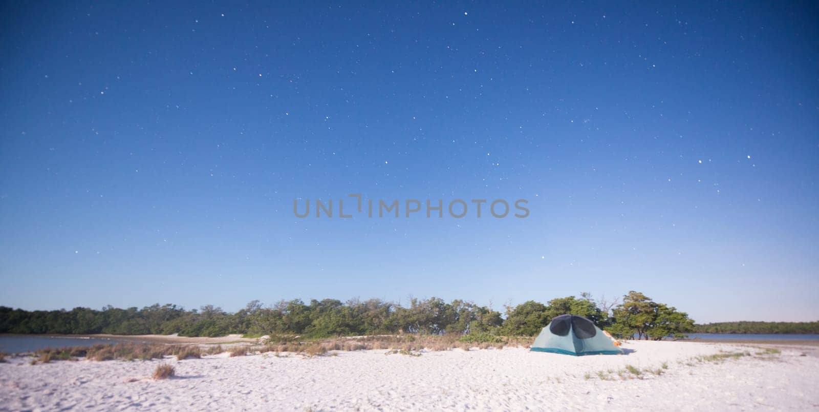 Beach Camping in Florida at Night.