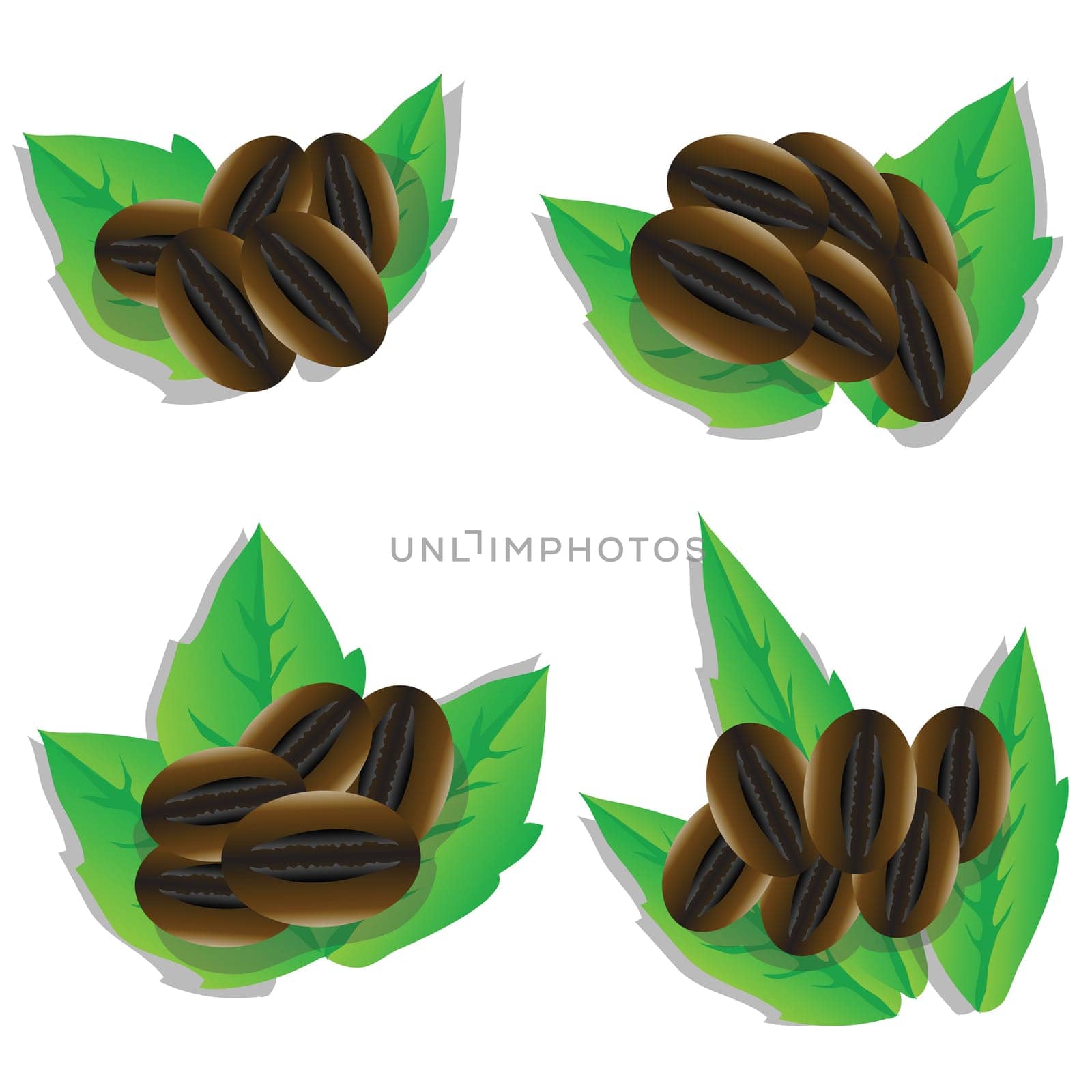 colorful illustration with coffee beans for your design