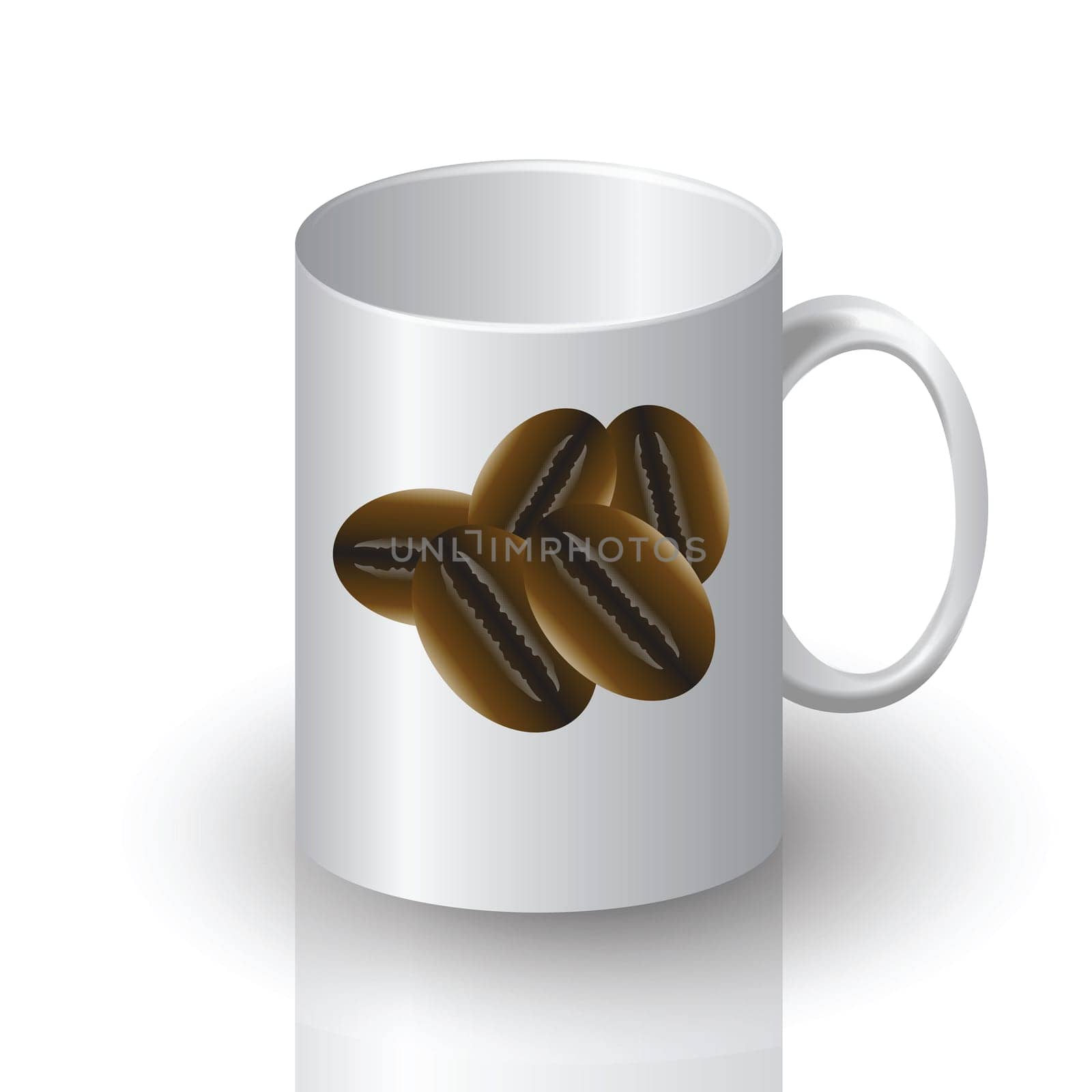 colorful illustration with cup of coffee for your design