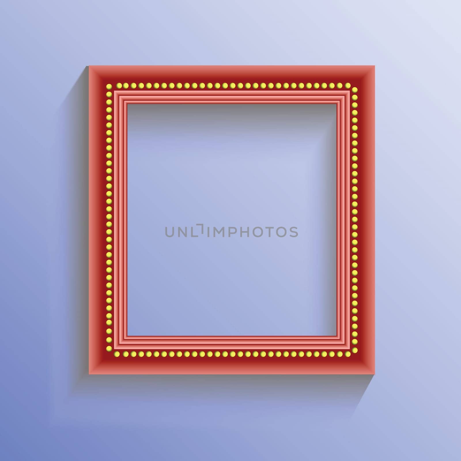 red frame on blue background for your design