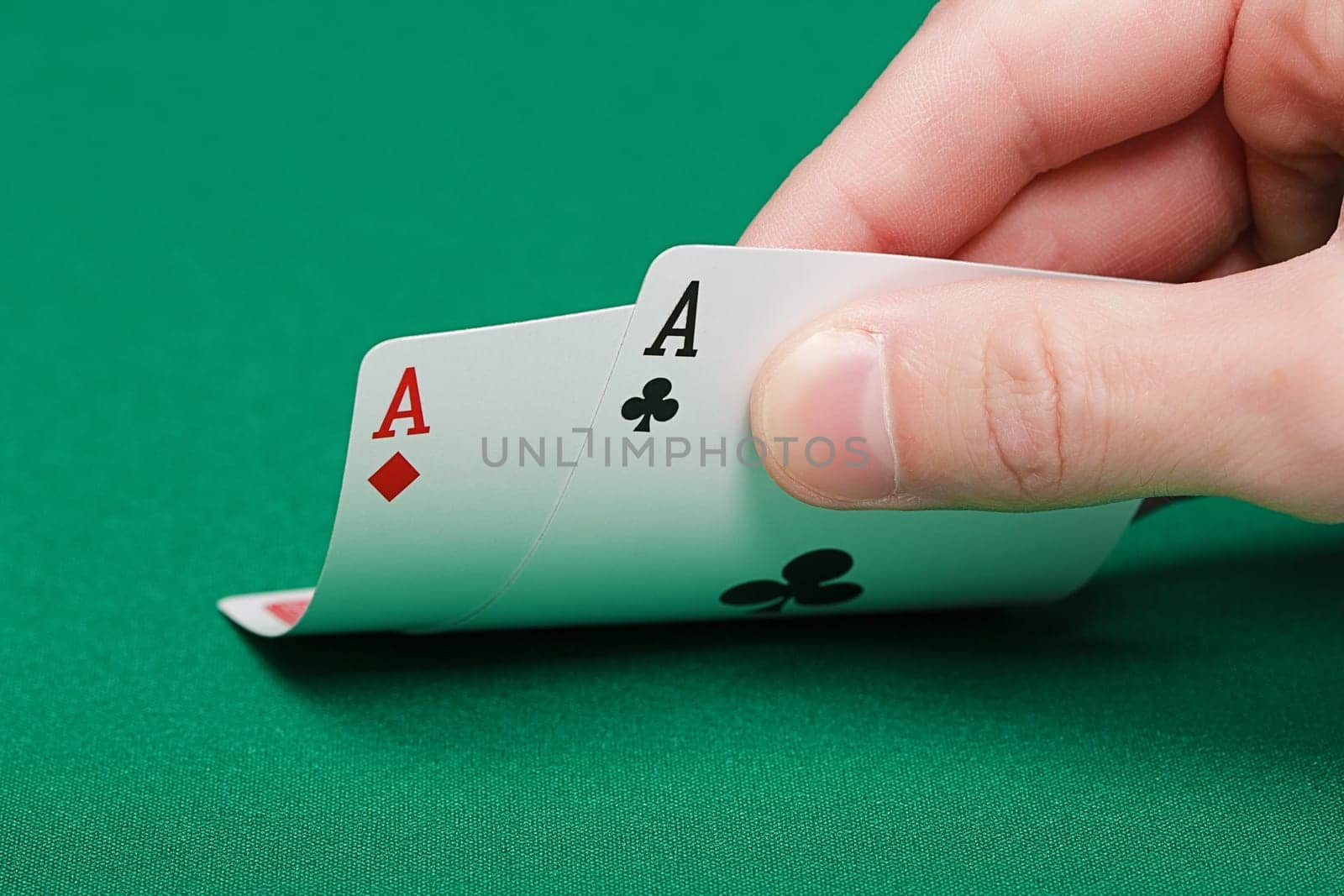 two aces on the green game table