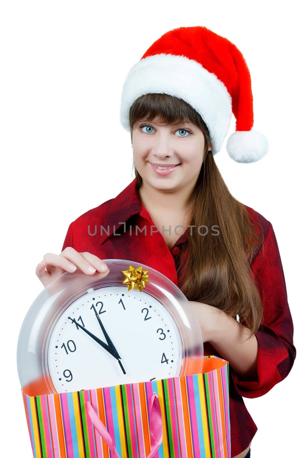 The girl on Christmas Eve with the clock