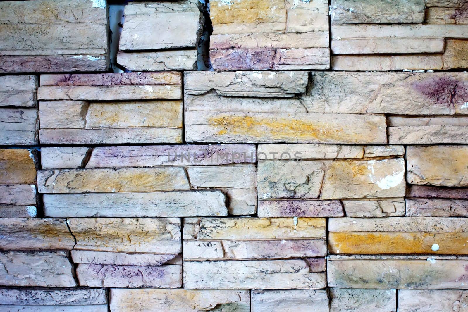 A modern brick wall with colorfull