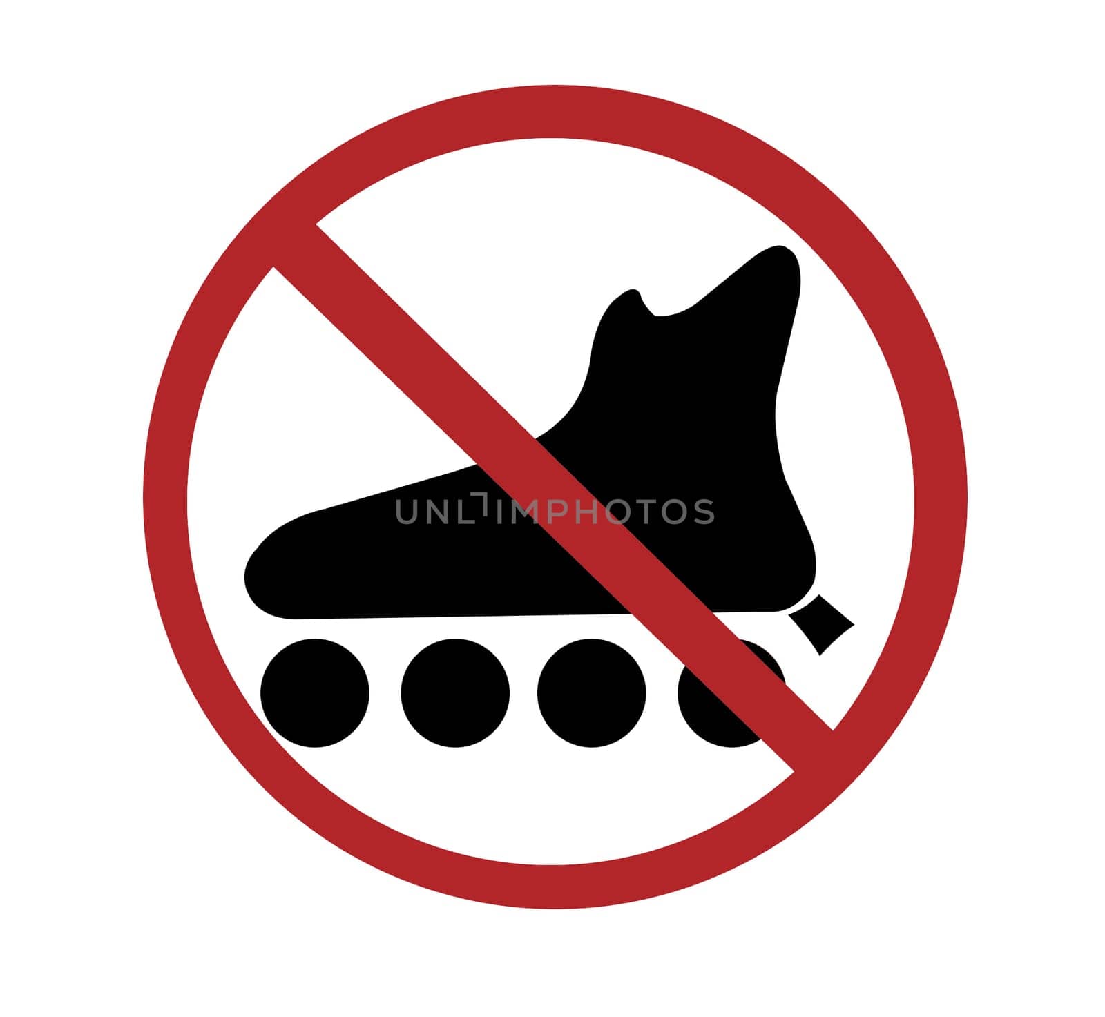 sign - no rollerskates.