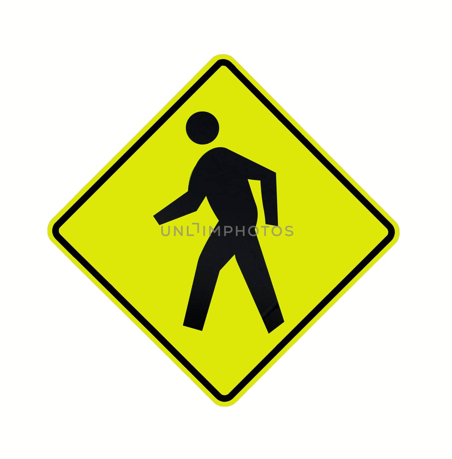 road sign - crosswalk fluorescent.