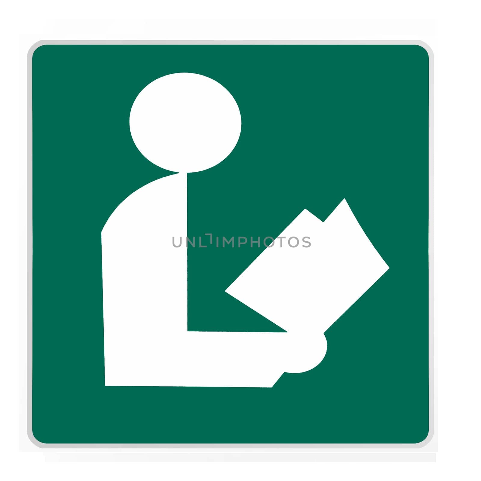 road sign - library green.