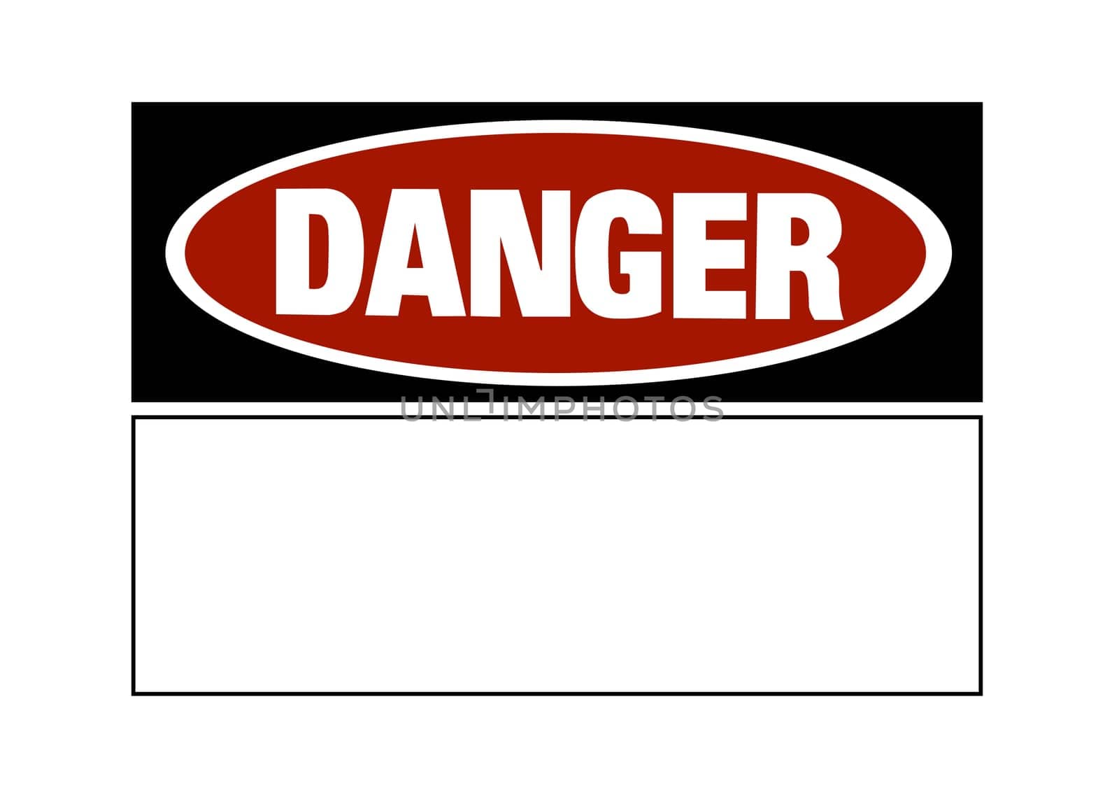 Danger sign - red and black on white