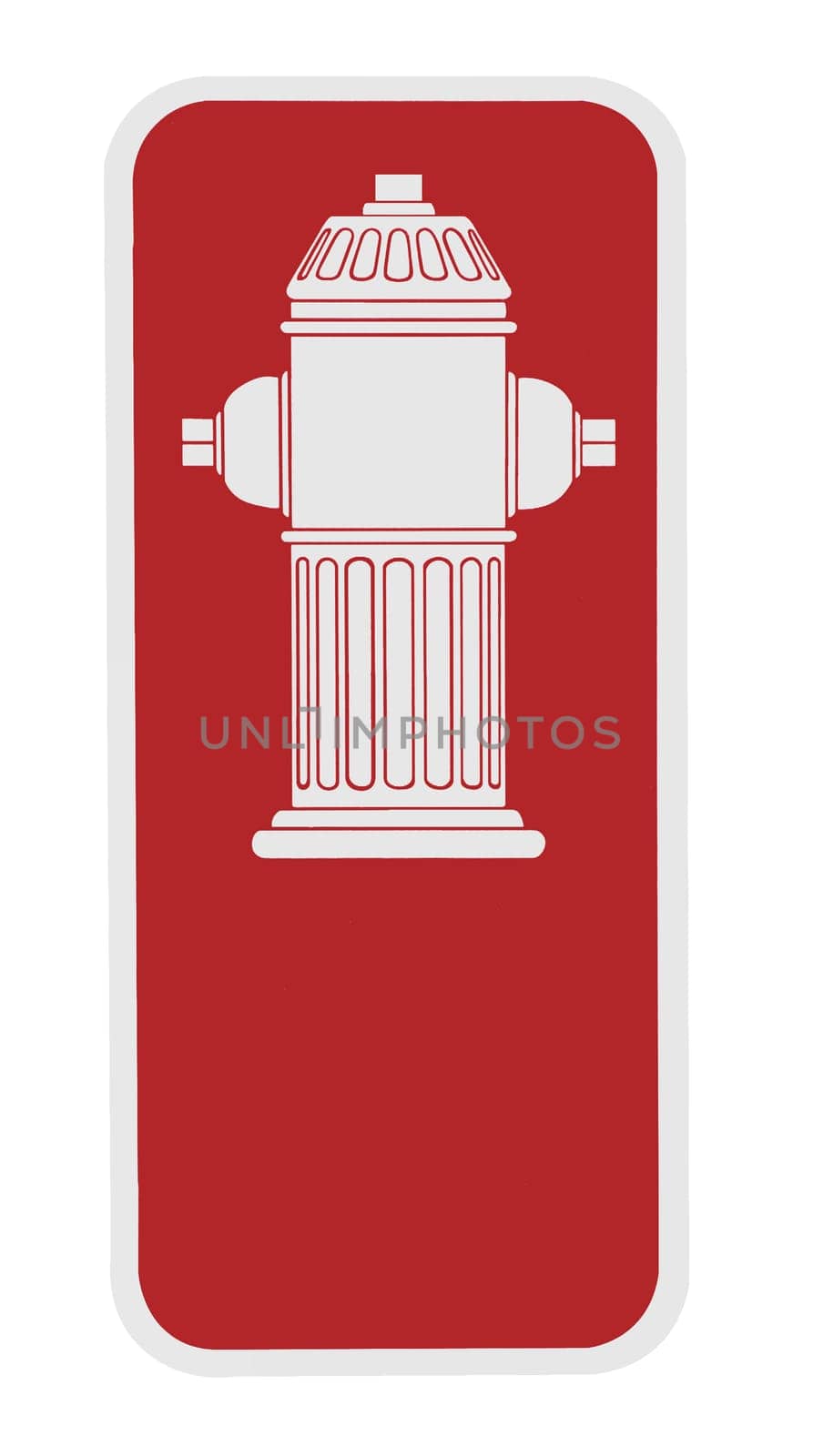sign - fire hydrant, white on red background