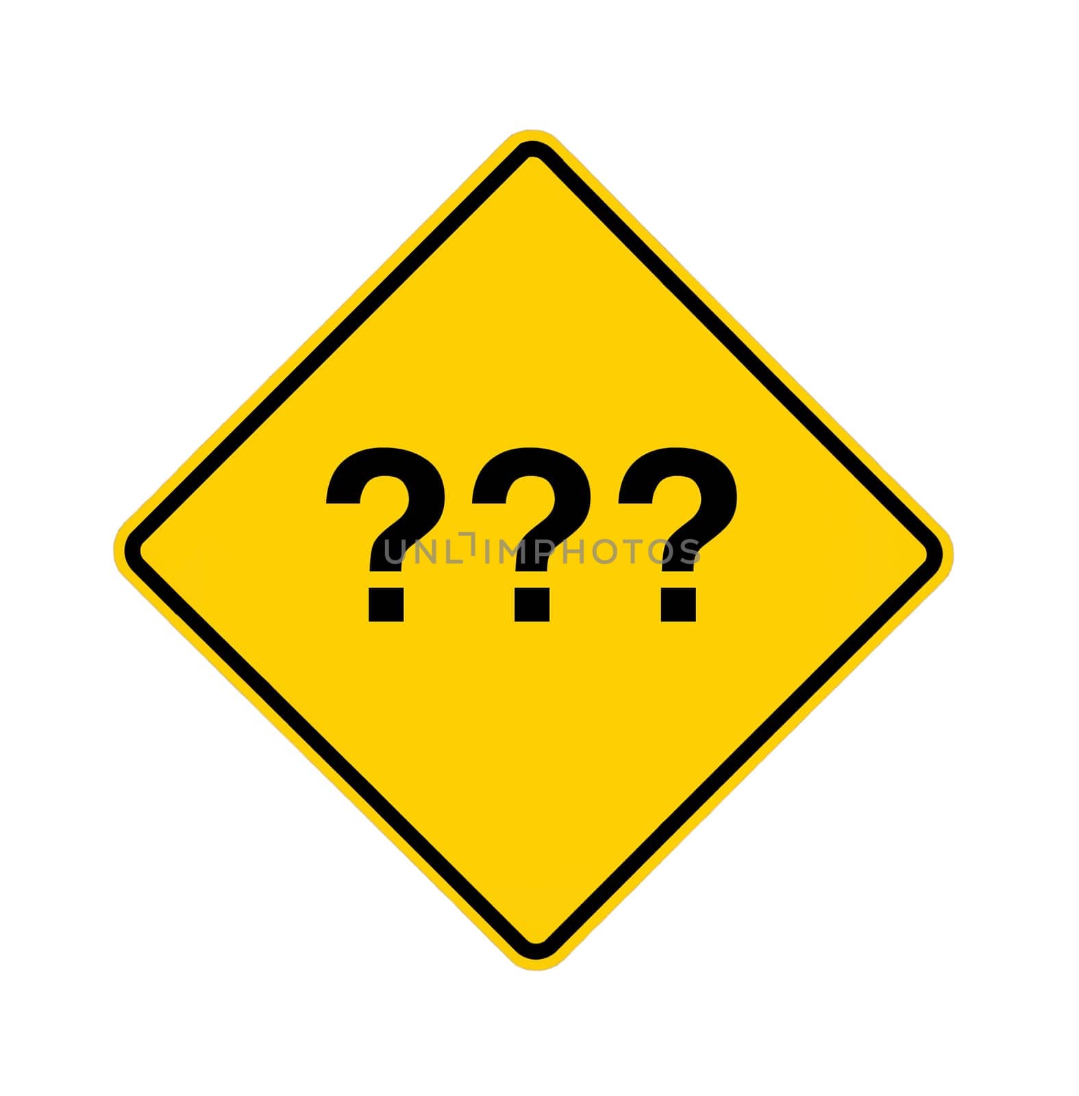 road sign - question marks